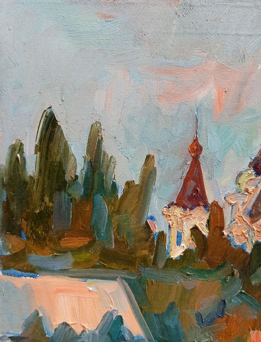 Oil painting City landscape Peter Tovpev - 2