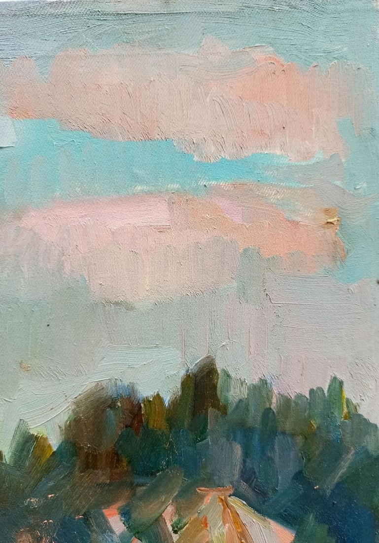 Oil painting City landscape Peter Tovpev - 4