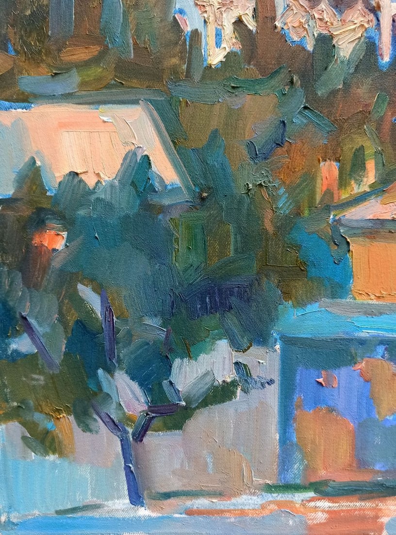 Oil painting City landscape Peter Tovpev - 5