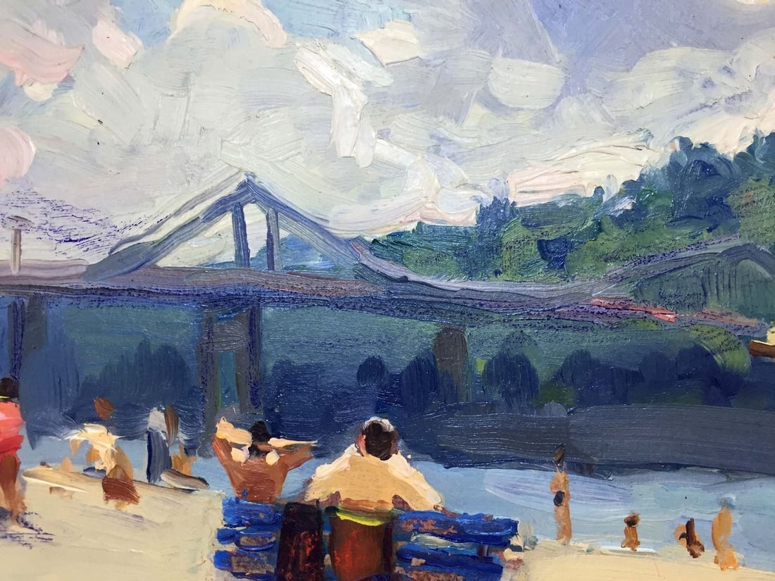 Oil painting By the river bank Popov I. A. - 6