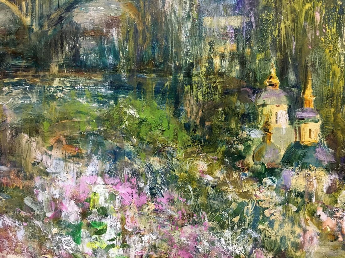 Oil painting Landscape with a church Gubsky Igor Ivanovich - 2