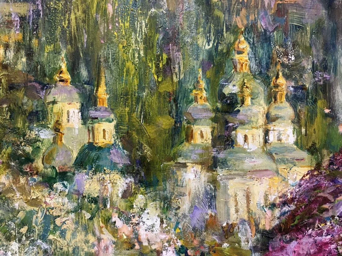 Oil painting Landscape with a church Gubsky Igor Ivanovich - 3