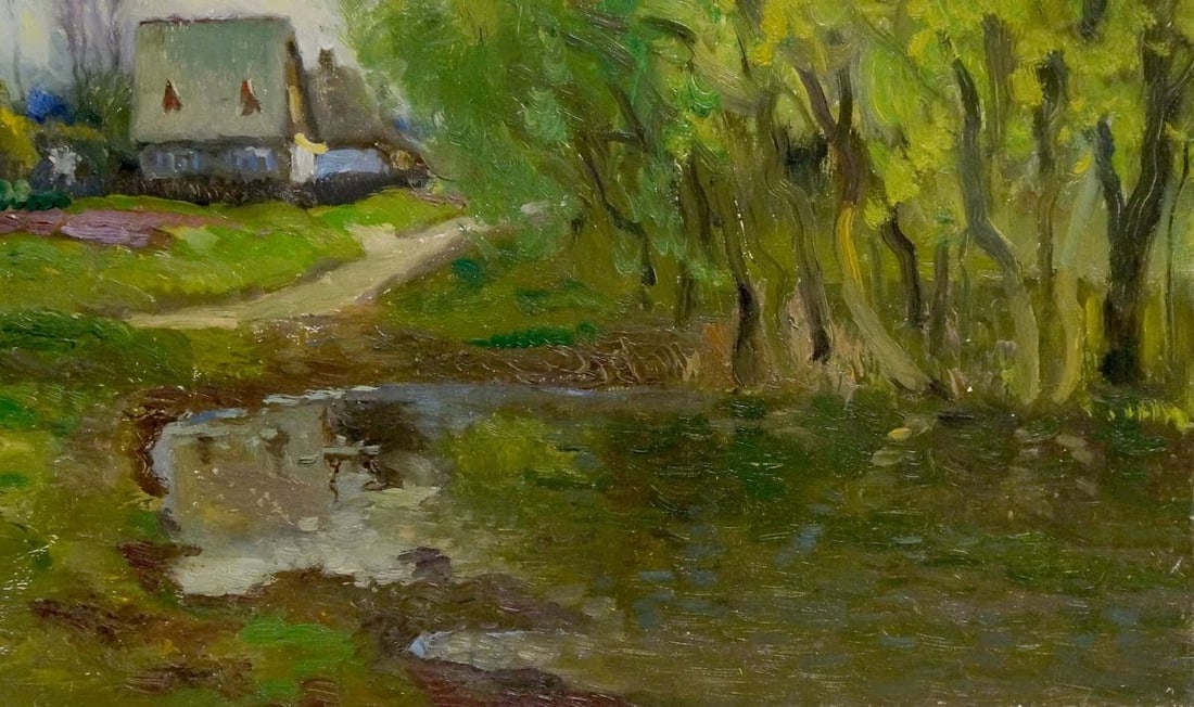 Oil painting Road to the village Mynka Alexander Fedorovich - 6