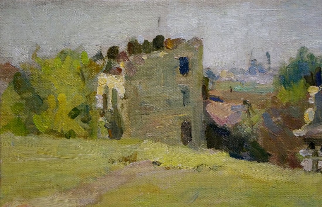 Oil painting View of the village Bozhi Mikhail Mikhailovich - 3