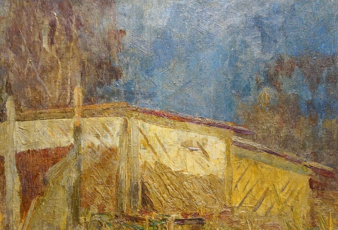 Oil painting The yard - 4