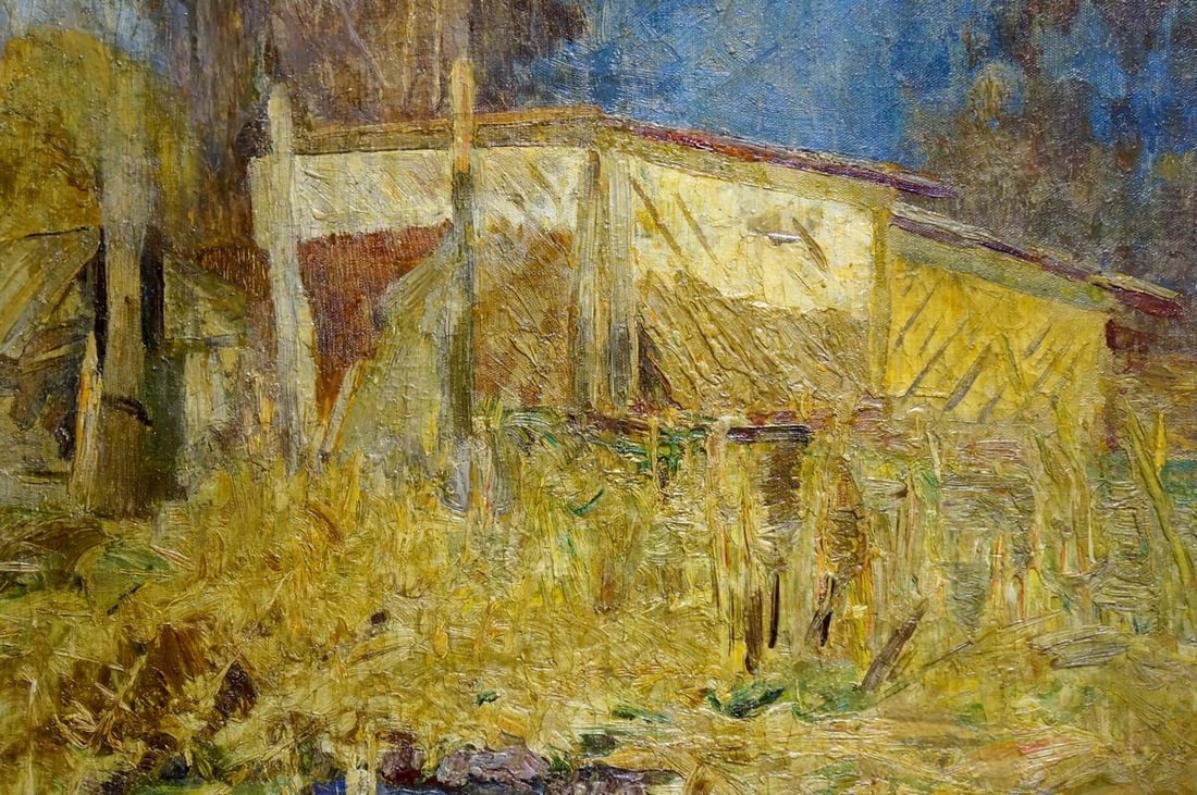 Oil painting The yard - 6