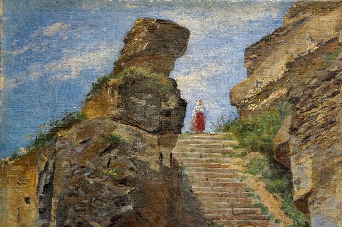 Oil painting Ancient buildings - 3