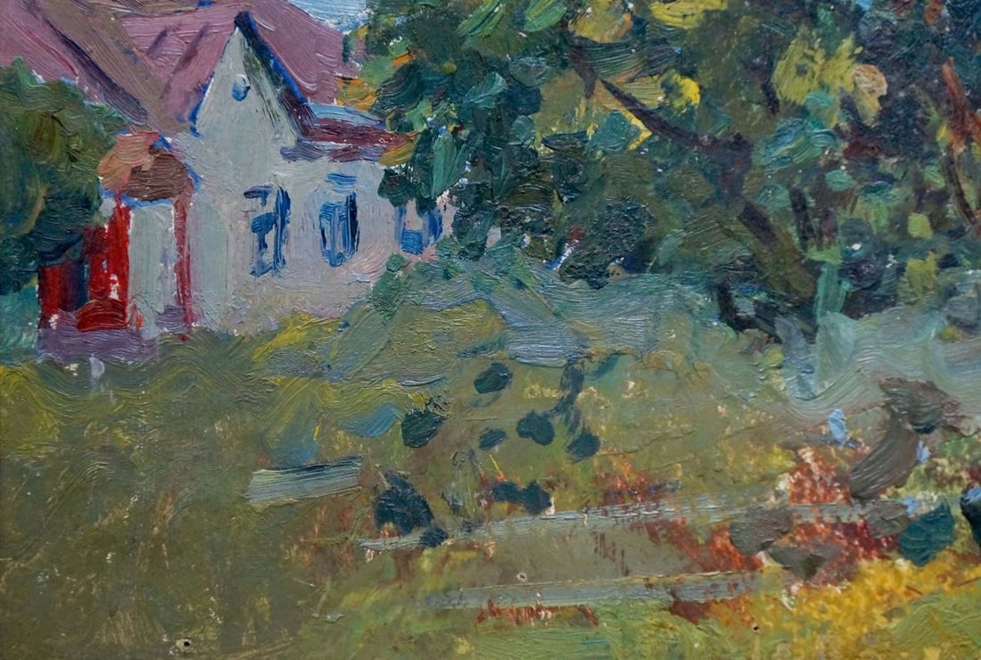Oil painting House landscape Gantman Moses Faybovich - 2