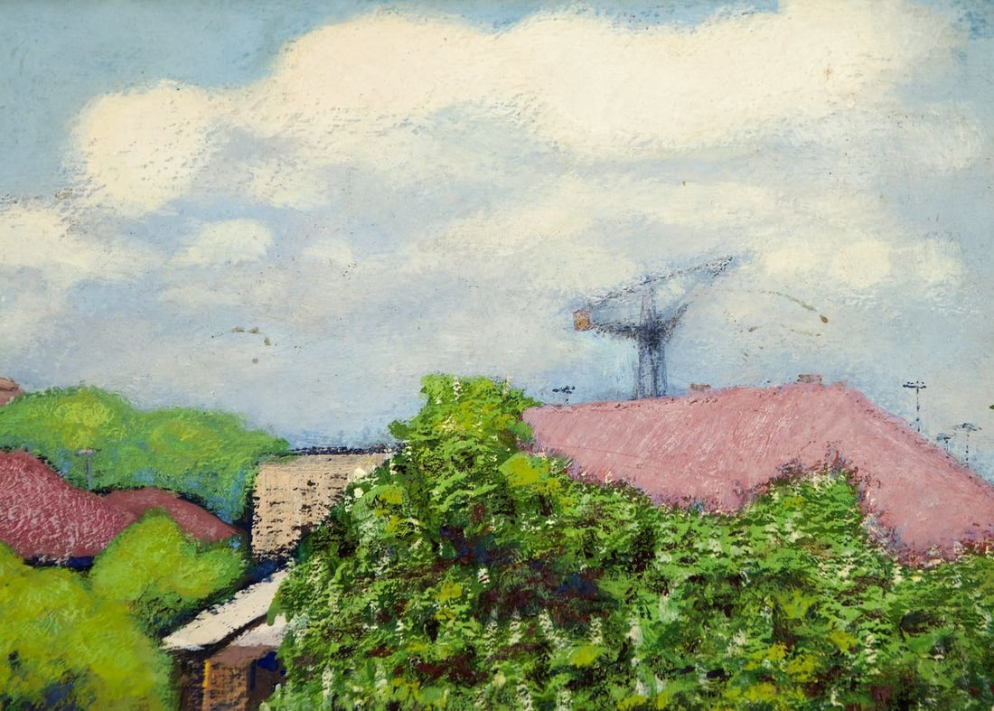 Oil Painting Summer Landscape in the Village - 7