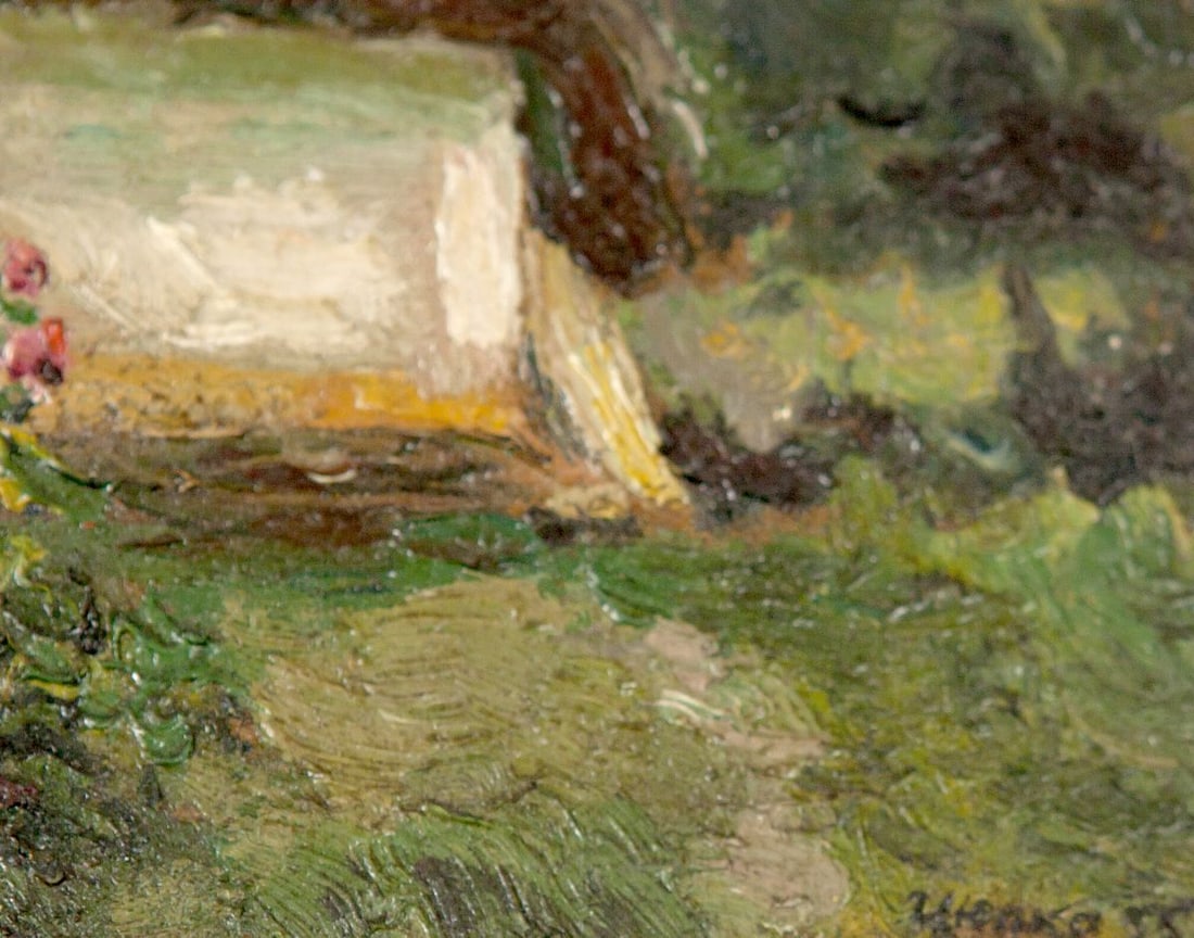 Rural Houses Oil Painting / Soviet Artist Zyupka I. - 5