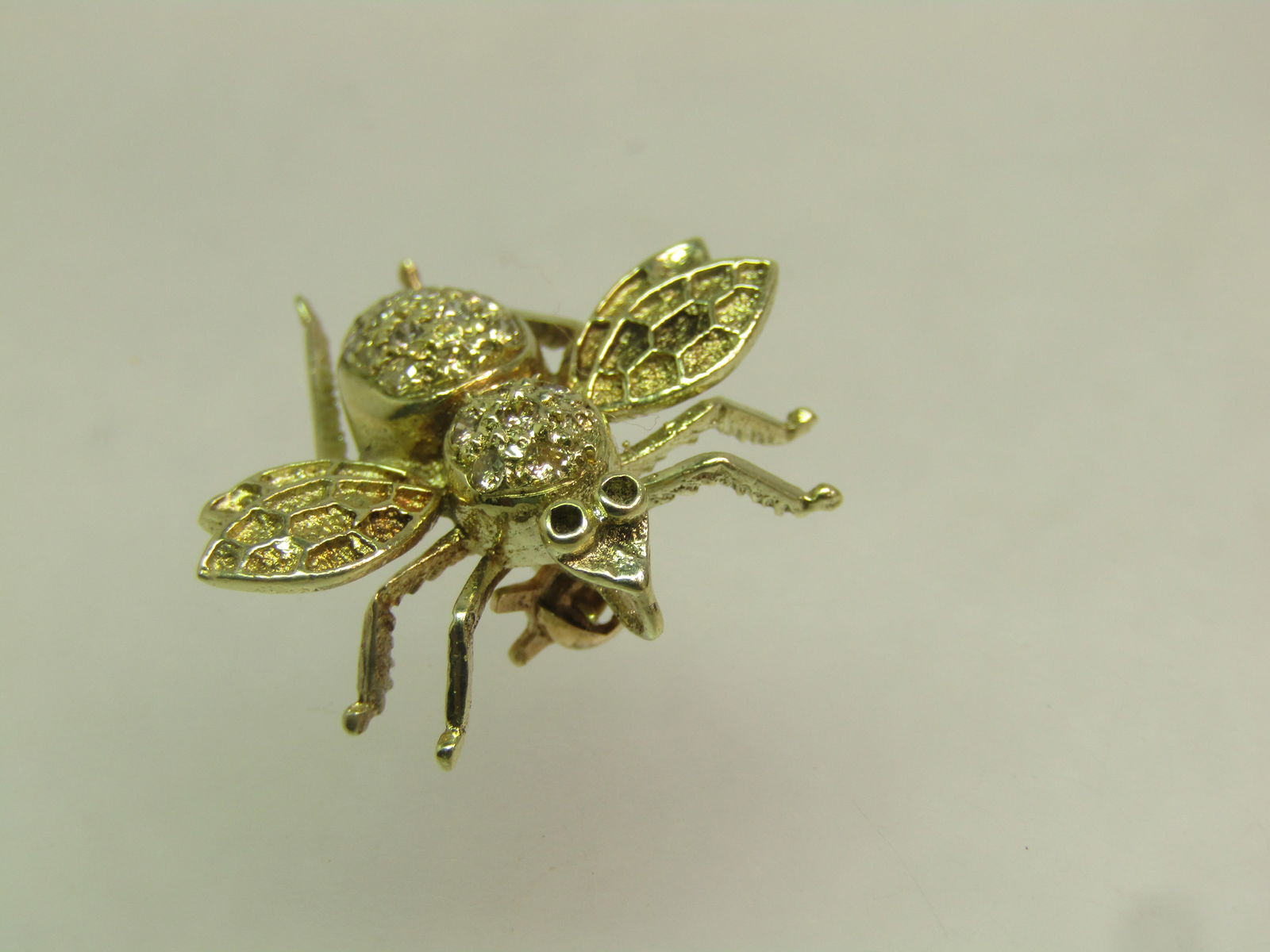 Vintage 14kt Diamond Bee Brooch/Pendant, 1970's, 22 Diamonds - 3