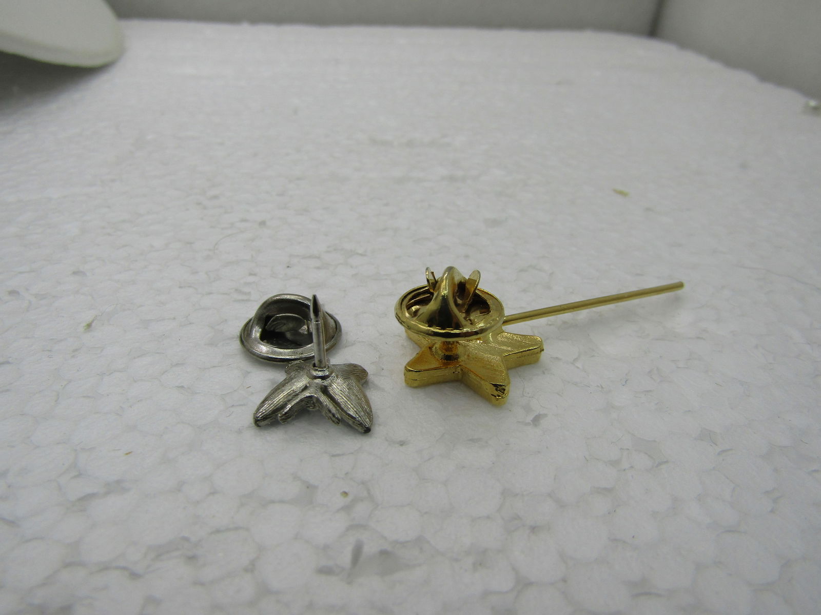 Vintage Enameled Butterfly & Star Tack Pin Lot, 2 Pins, Blue/Yellow - 5