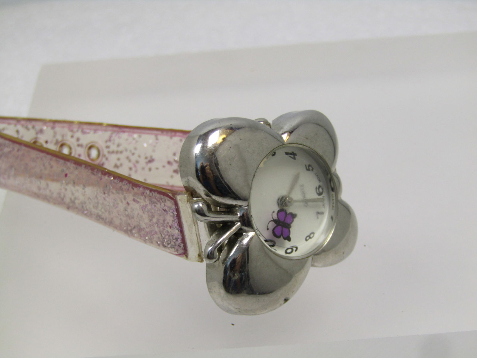 Extreme Limit Butterfly Watch with Pink Glitter Band, 1980's-1990's - 5