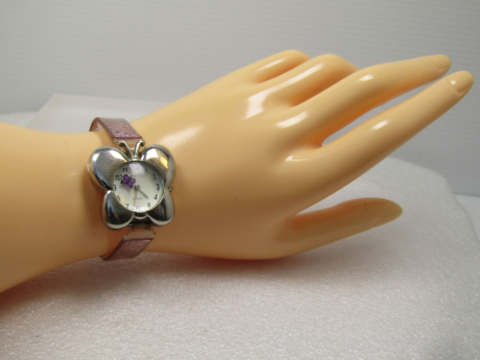 Extreme Limit Butterfly Watch with Pink Glitter Band, 1980's-1990's - 7