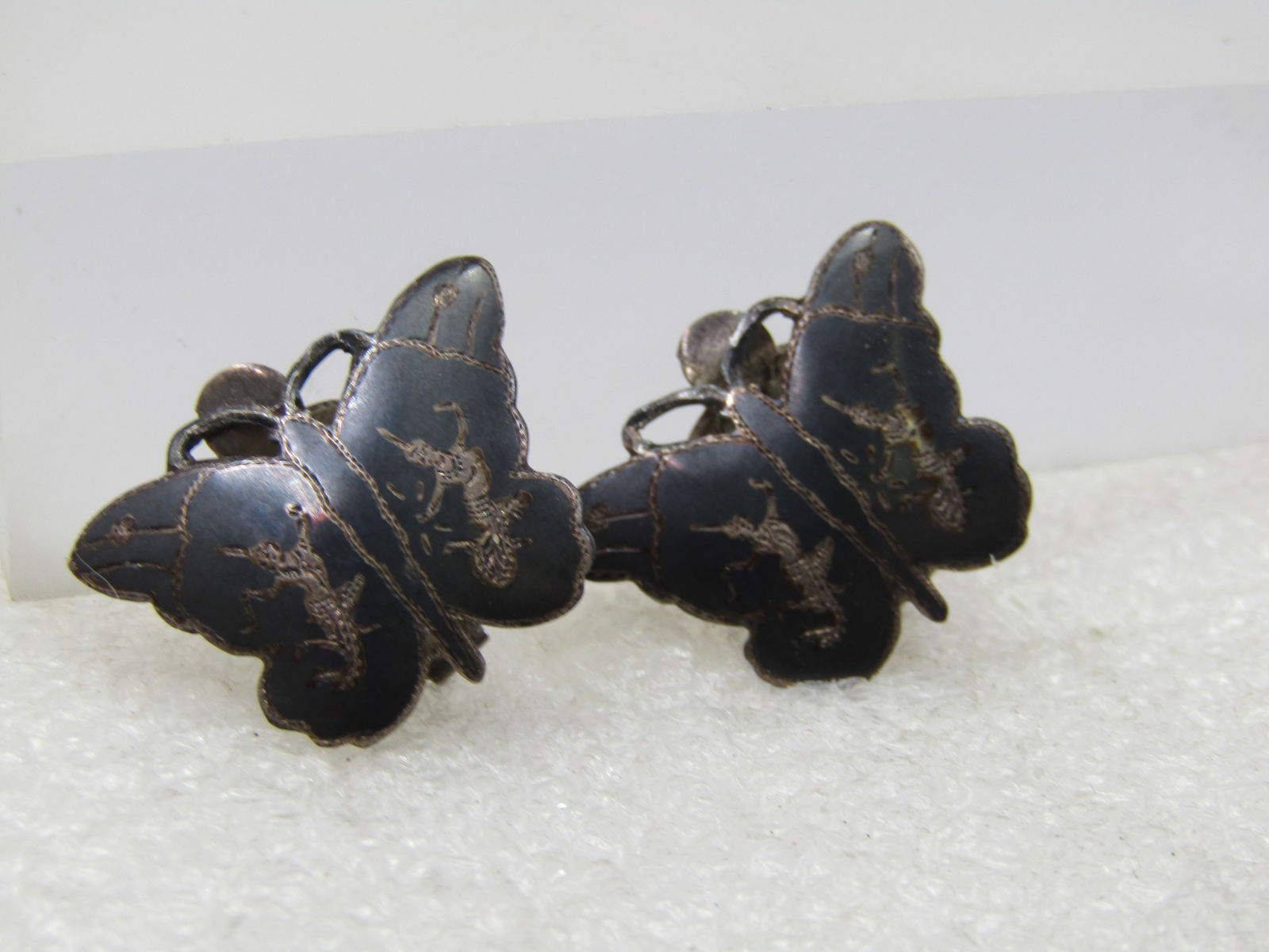 Vintage Siam Goddess Butterfly Earrings, Clip, 1930's-1950's - 2