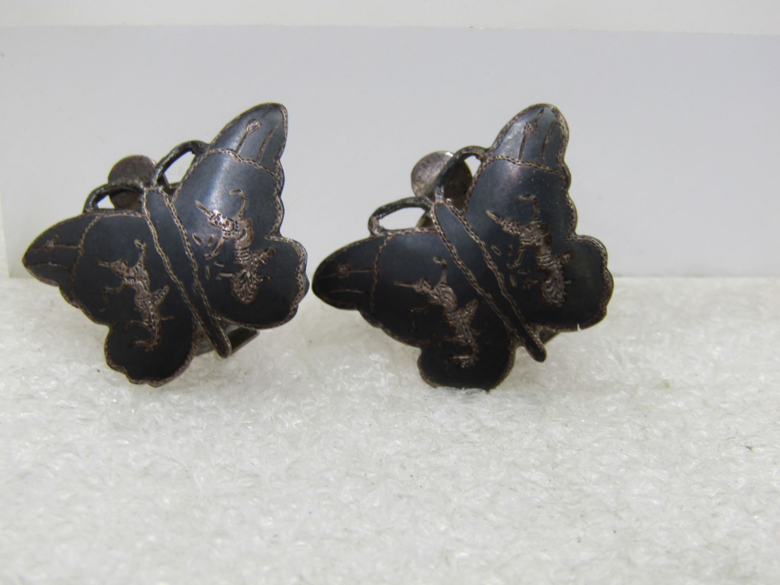 Vintage Siam Goddess Butterfly Earrings, Clip, 1930's-1950's - 3