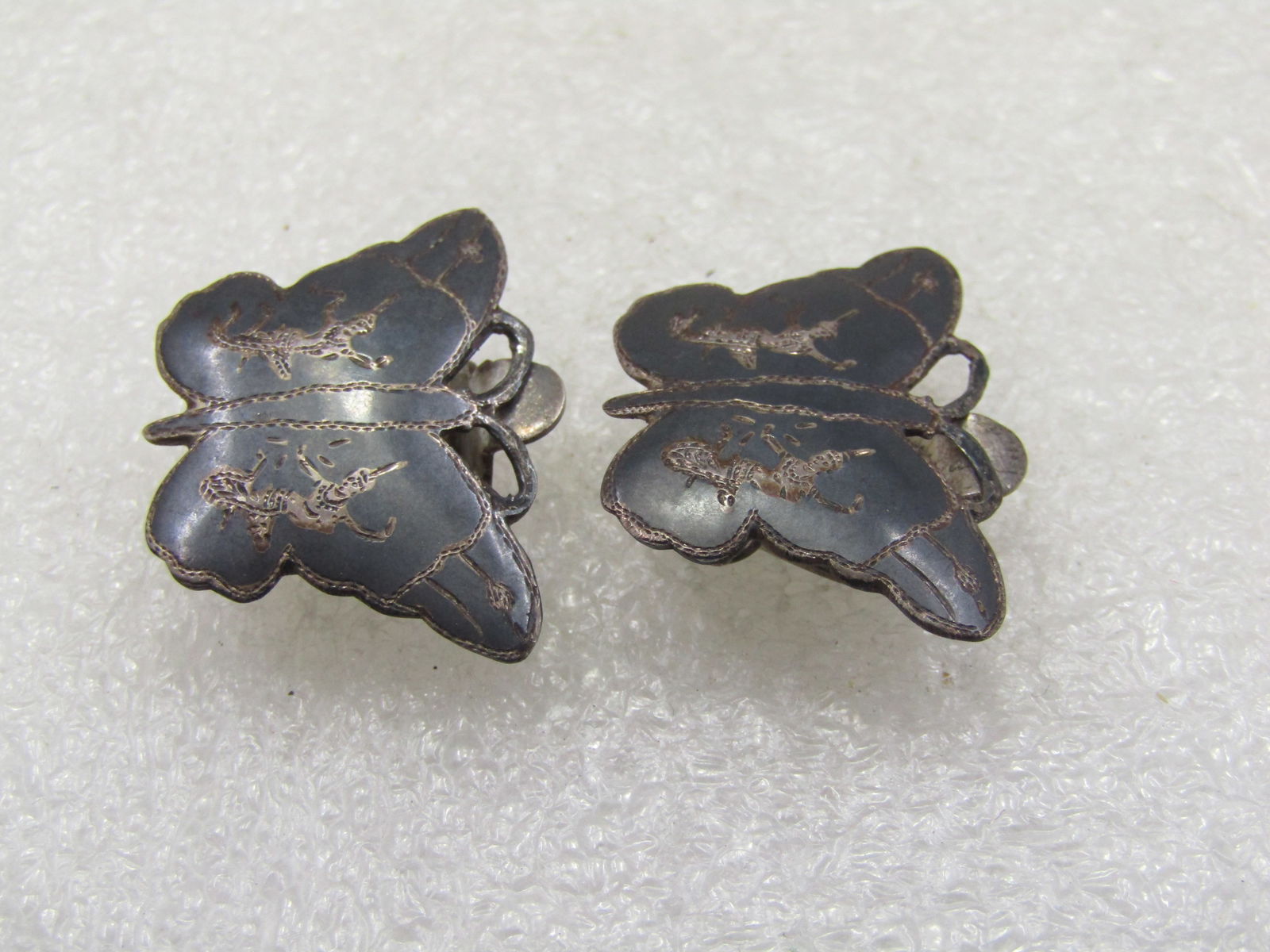 Vintage Siam Goddess Butterfly Earrings, Clip, 1930's-1950's - 5