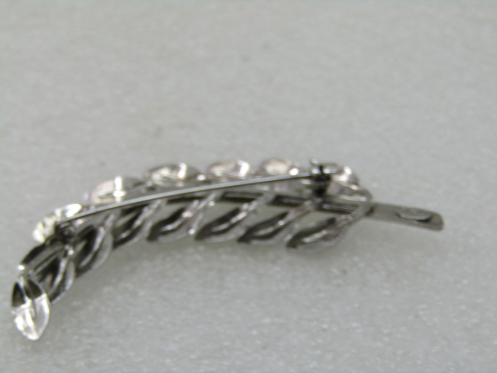 Vintage Danecraft Sterling Leaf Stem Brooch, 2.25" by 5/8" Wide - 5