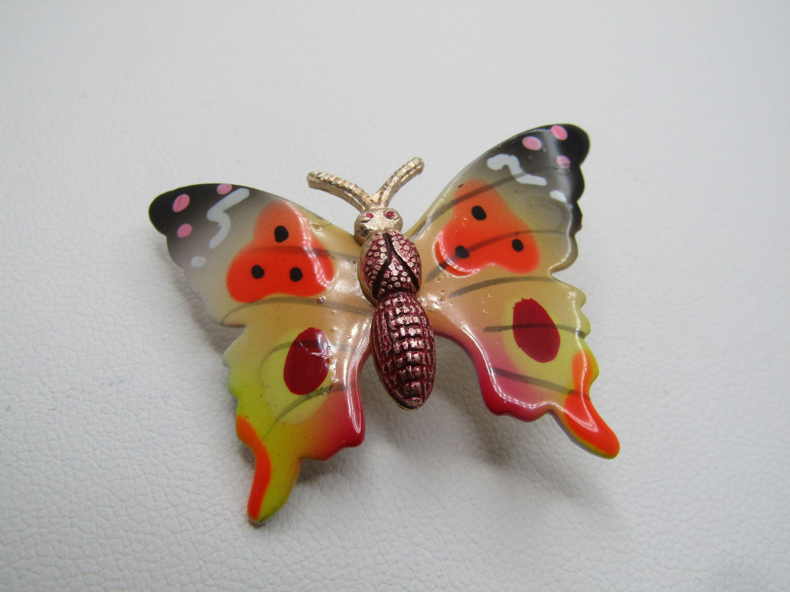 Vintage Enameled Butterfly Brooch, 1960's, Korea - 2