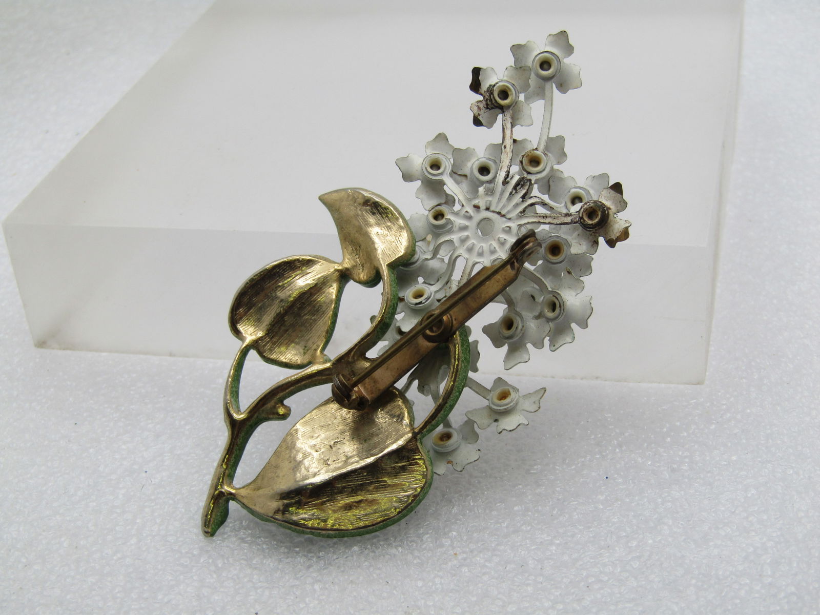 Vintage Green & Yellow Rhinestone Butterfly Brooch, 1990's - 5