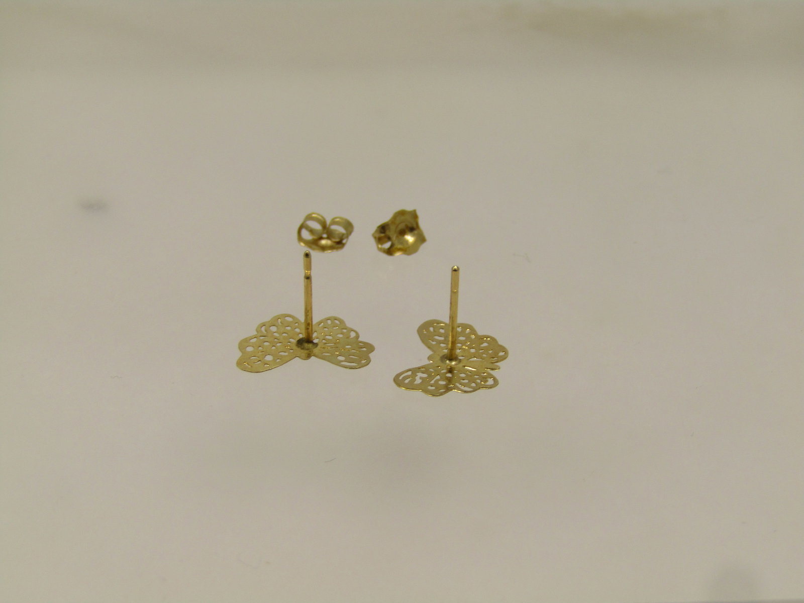 Vintage 14kt Butterfly Earrings, Pierced, Original Box, 1980's - 5