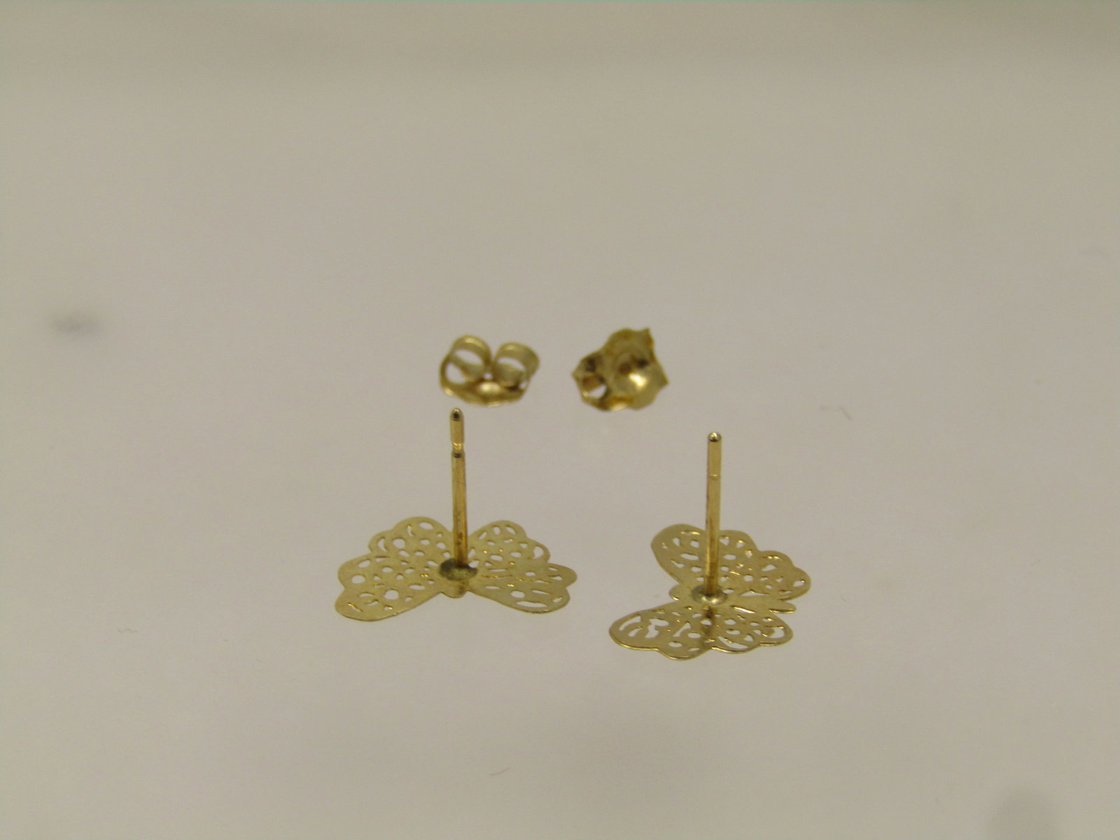 Vintage 14kt Butterfly Earrings, Pierced, Original Box, 1980's - 6