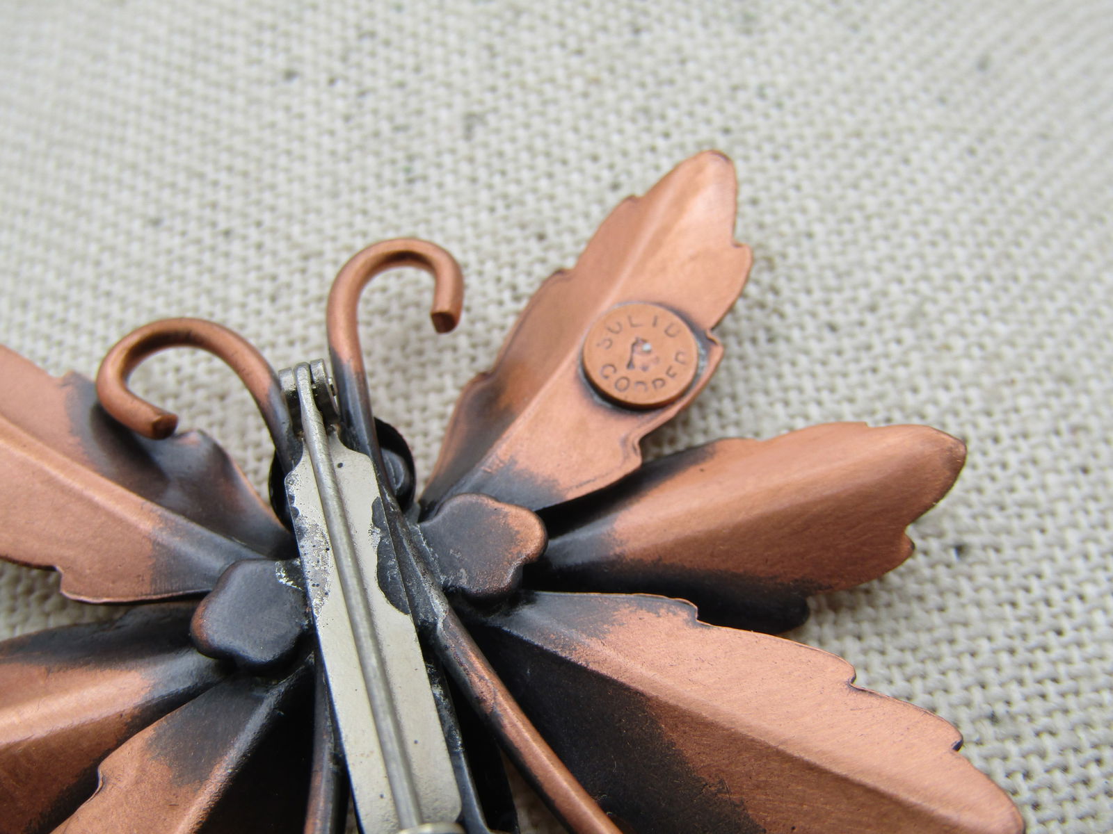 Vintage Solid Copper Butterfly Brooch, 1960's-1970's - 5