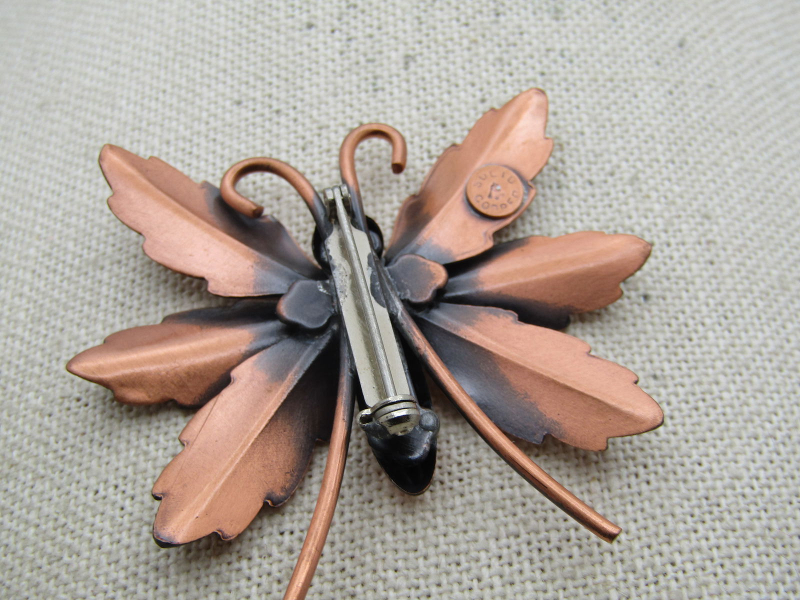 Vintage Solid Copper Butterfly Brooch, 1960's-1970's - 6