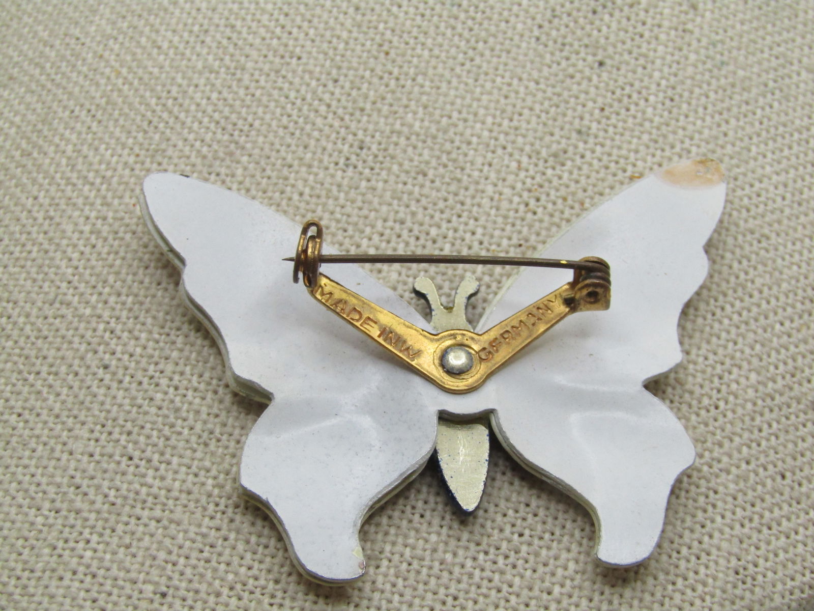 Vintage Enameled Red/White/Blue Butterfly Brooch, Germany, 1950's-1960's - 4
