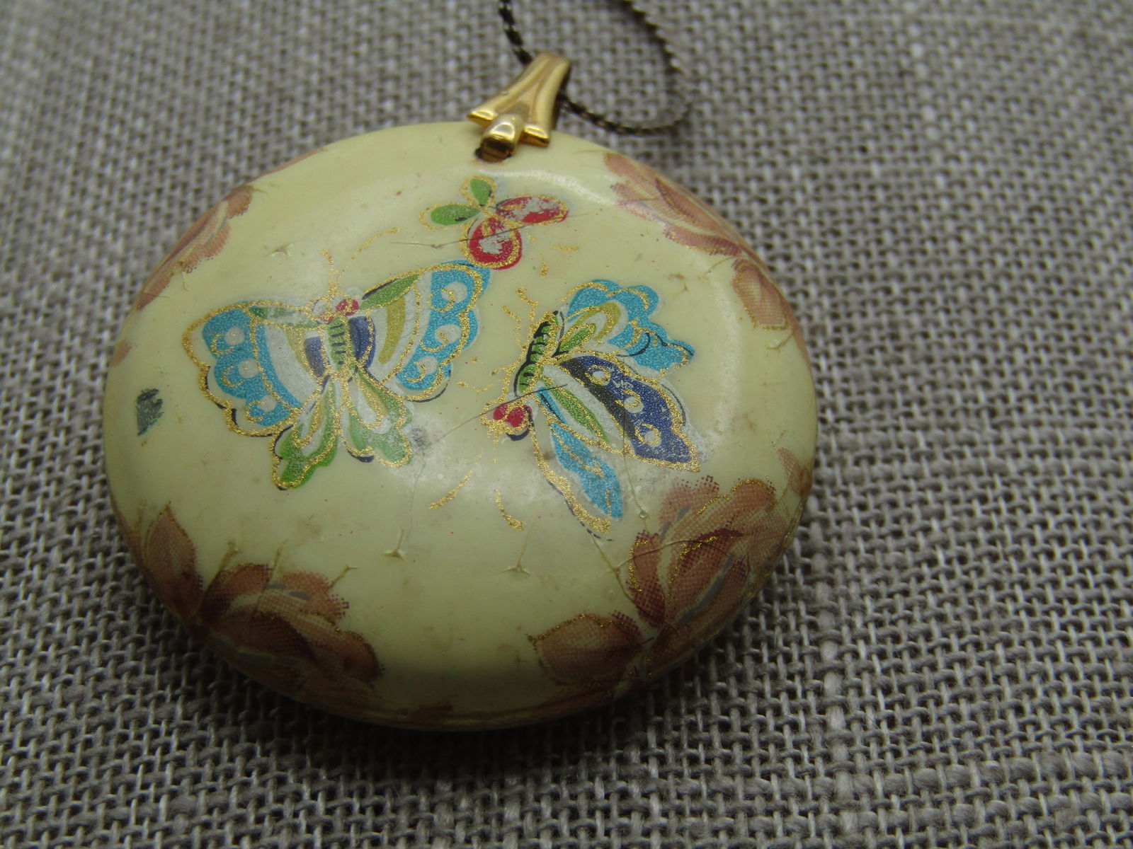 Vintage Chunky Butterfly Pendant Necklace, 1970's-1980's, 24" - 3