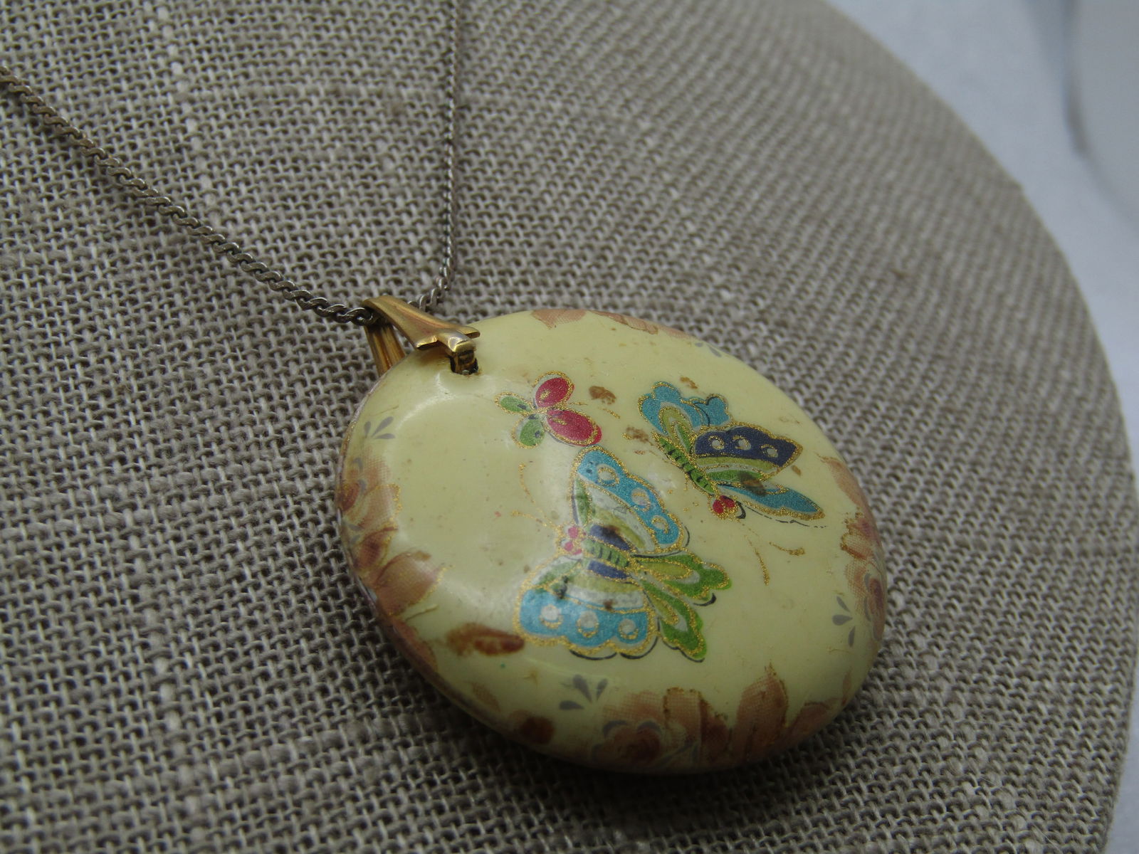 Vintage Chunky Butterfly Pendant Necklace, 1970's-1980's, 24" - 4