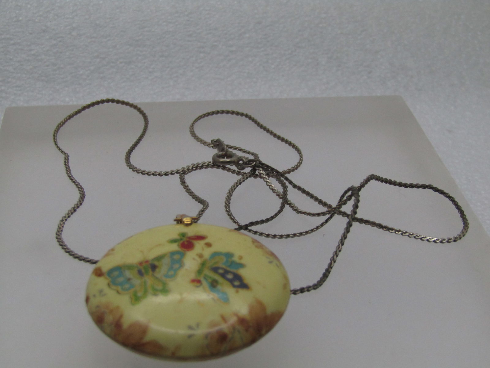 Vintage Chunky Butterfly Pendant Necklace, 1970's-1980's, 24" - 5