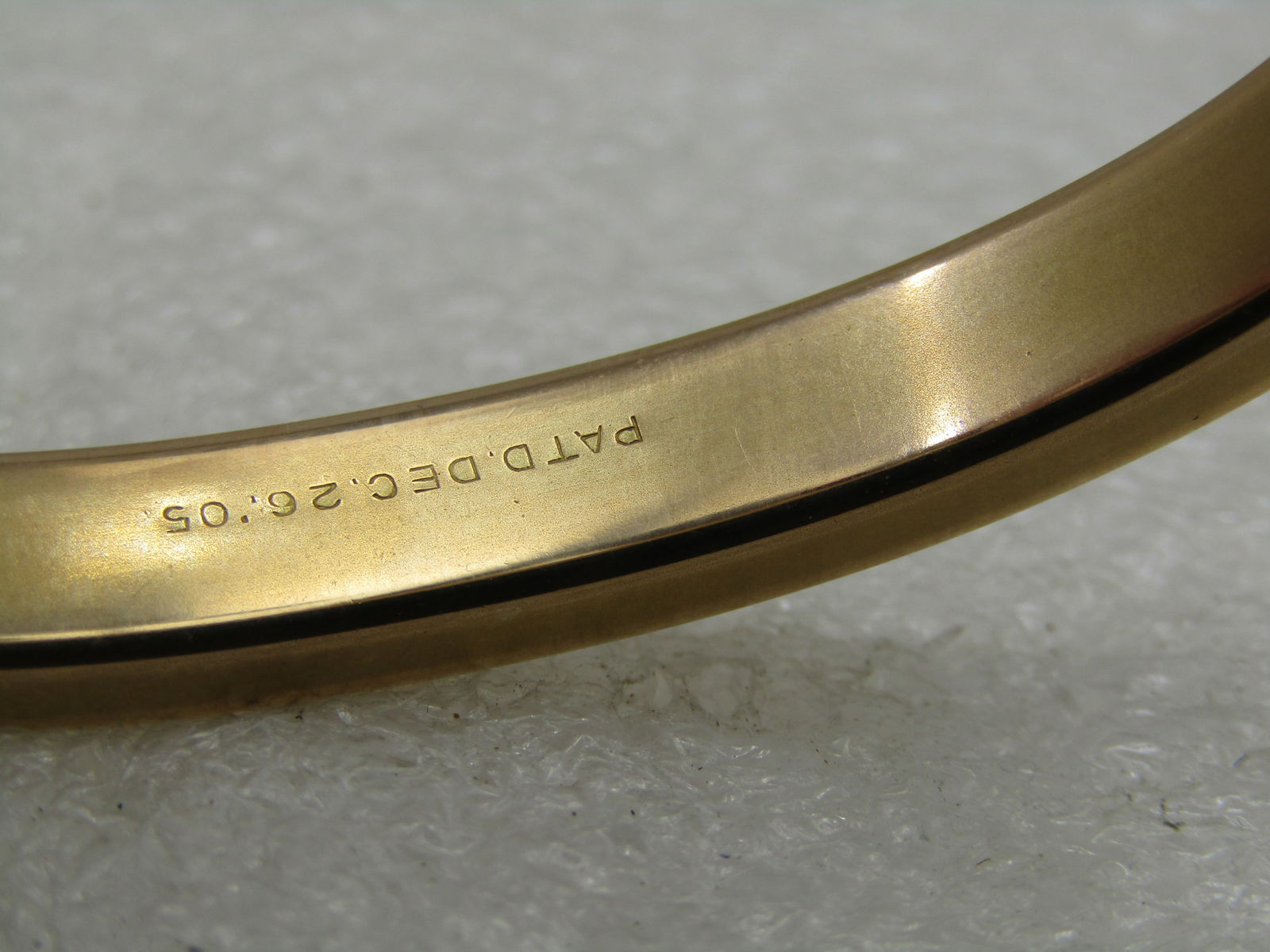 Antique Hinged 10kt Gold Filled Bangle Bracelet, Engraved MLM, Signed Bates & B. 6.75" - 6