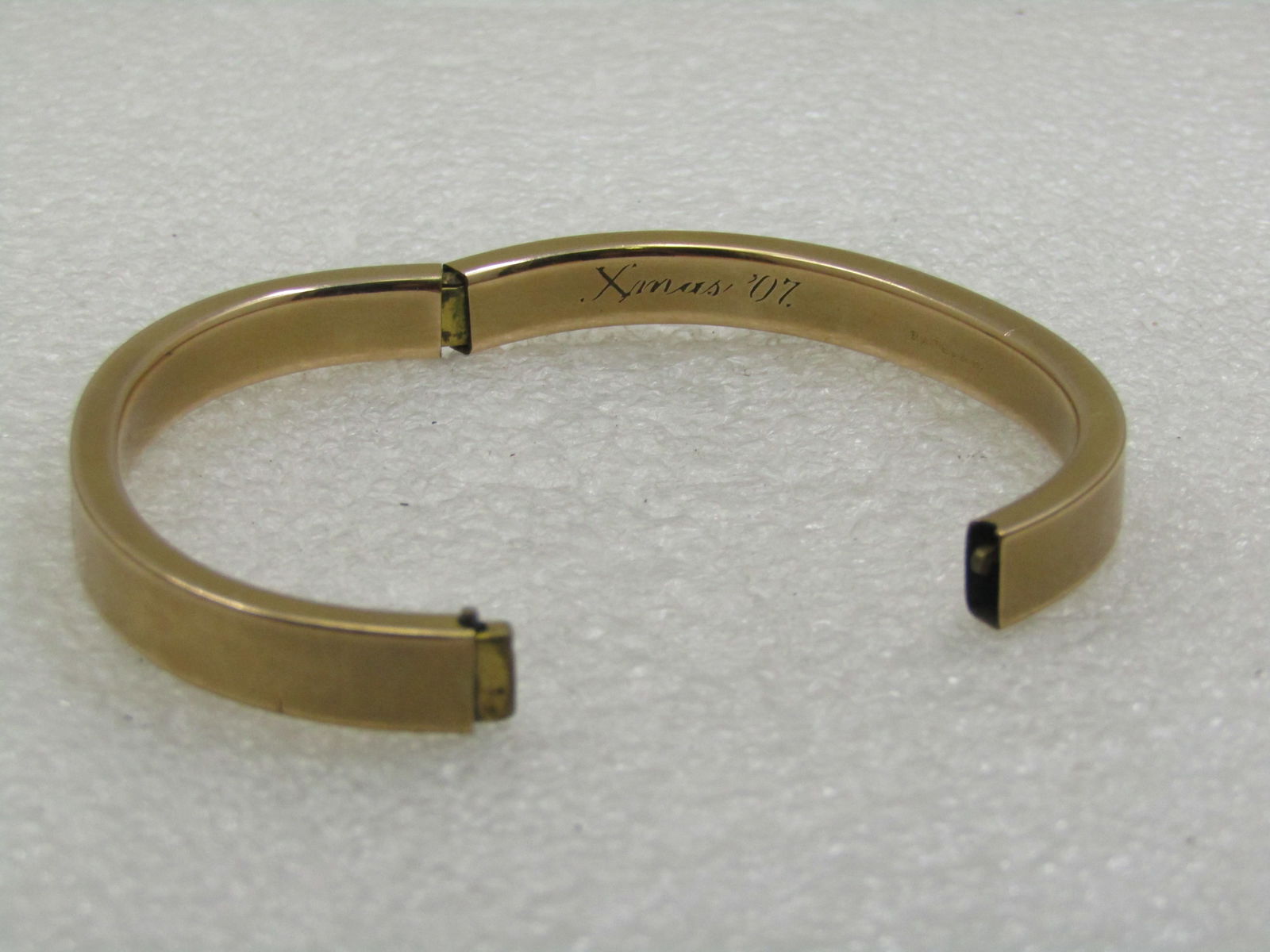 Antique Hinged 10kt Gold Filled Bangle Bracelet, Engraved MLM, Signed Bates & B. 6.75" - 8
