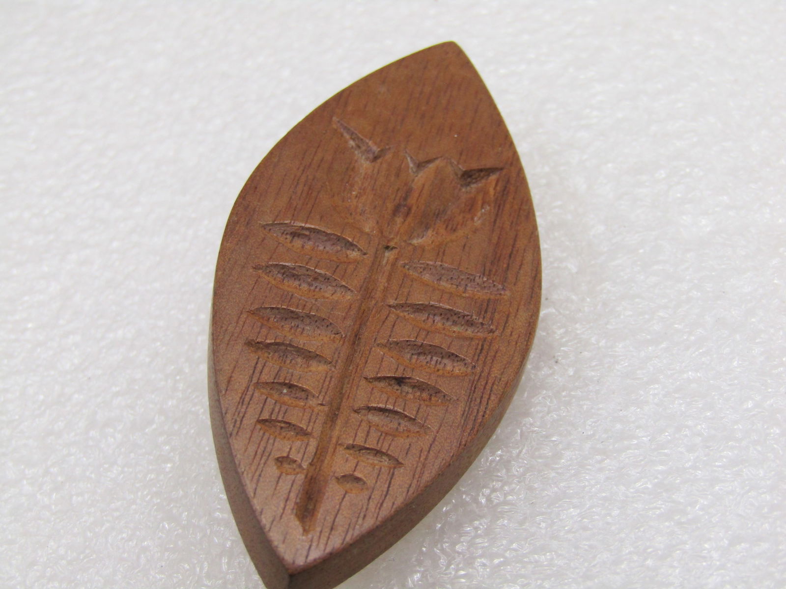 Vintage Wooden Carved Floral Brooch, 2.75" - 5