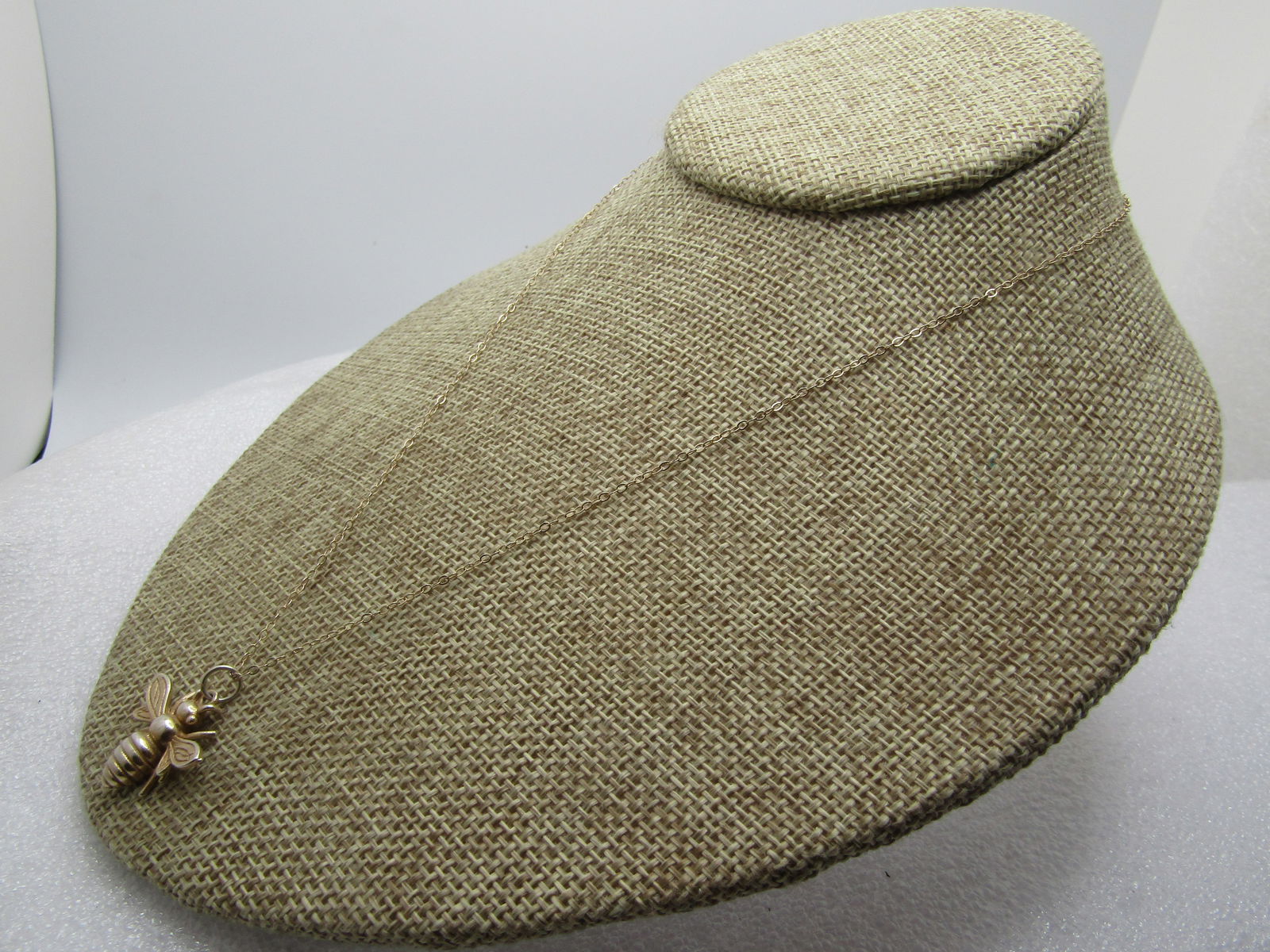 Vintage Sterling Bee Necklace, 16"-18", Mexico, Signed IW, 1980's - 2