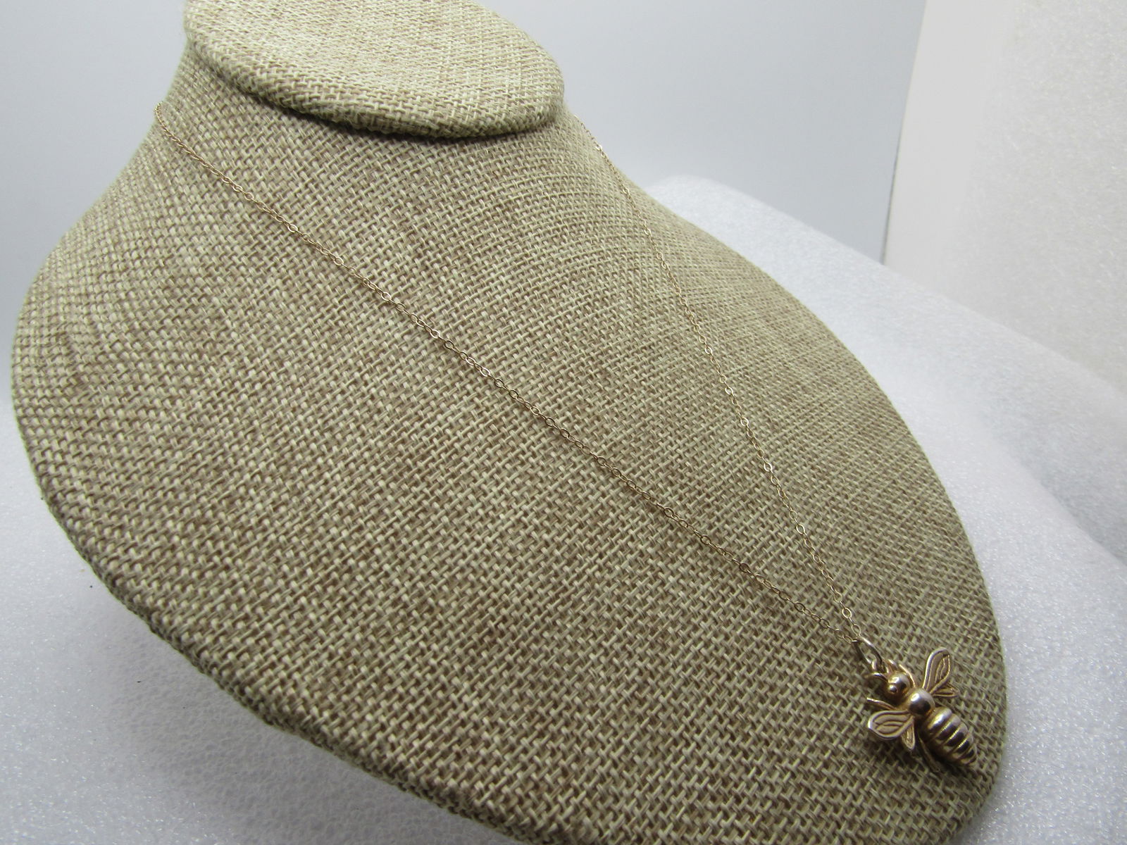 Vintage Sterling Bee Necklace, 16"-18", Mexico, Signed IW, 1980's - 3