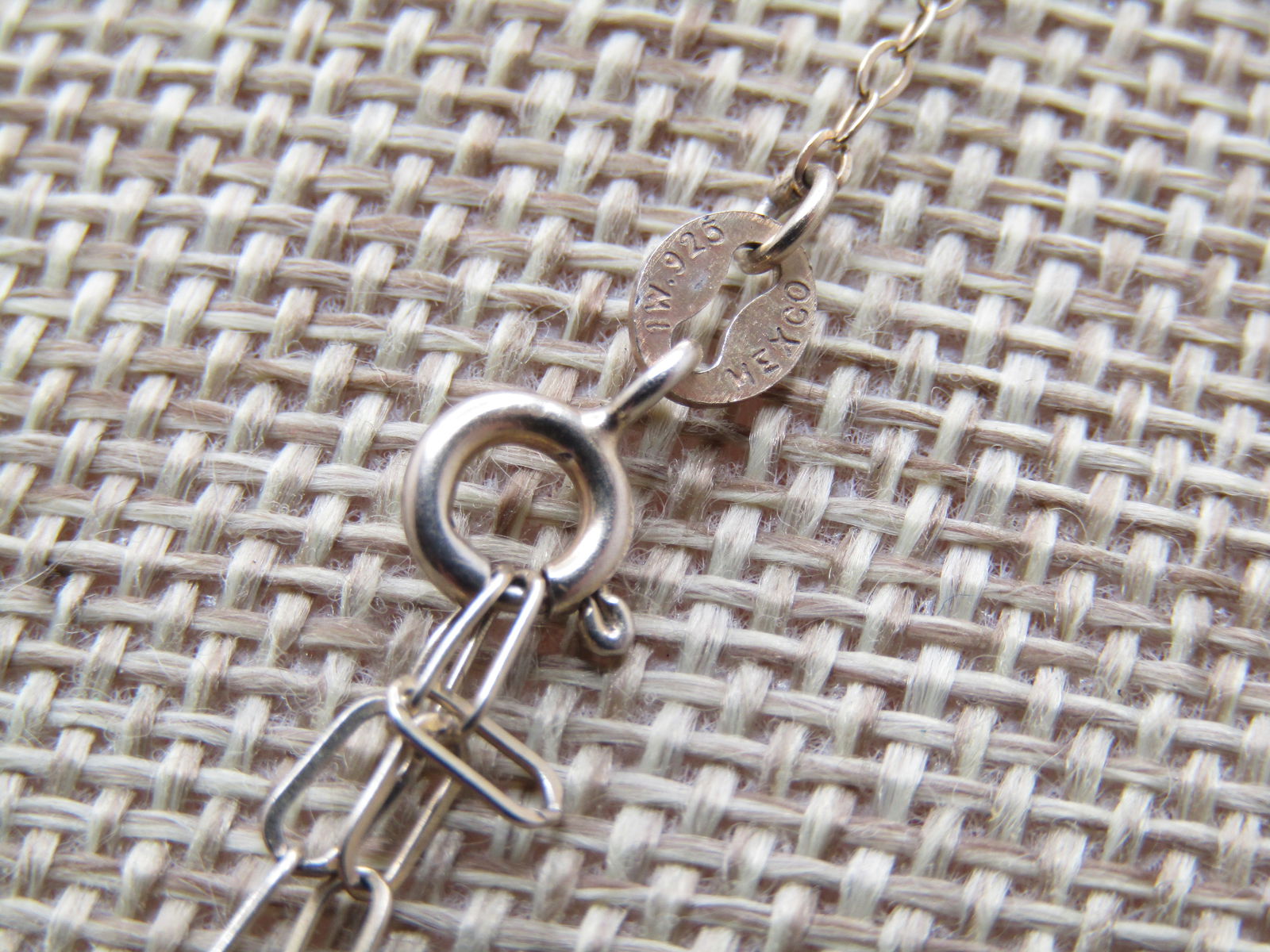 Vintage Sterling Bee Necklace, 16"-18", Mexico, Signed IW, 1980's - 8