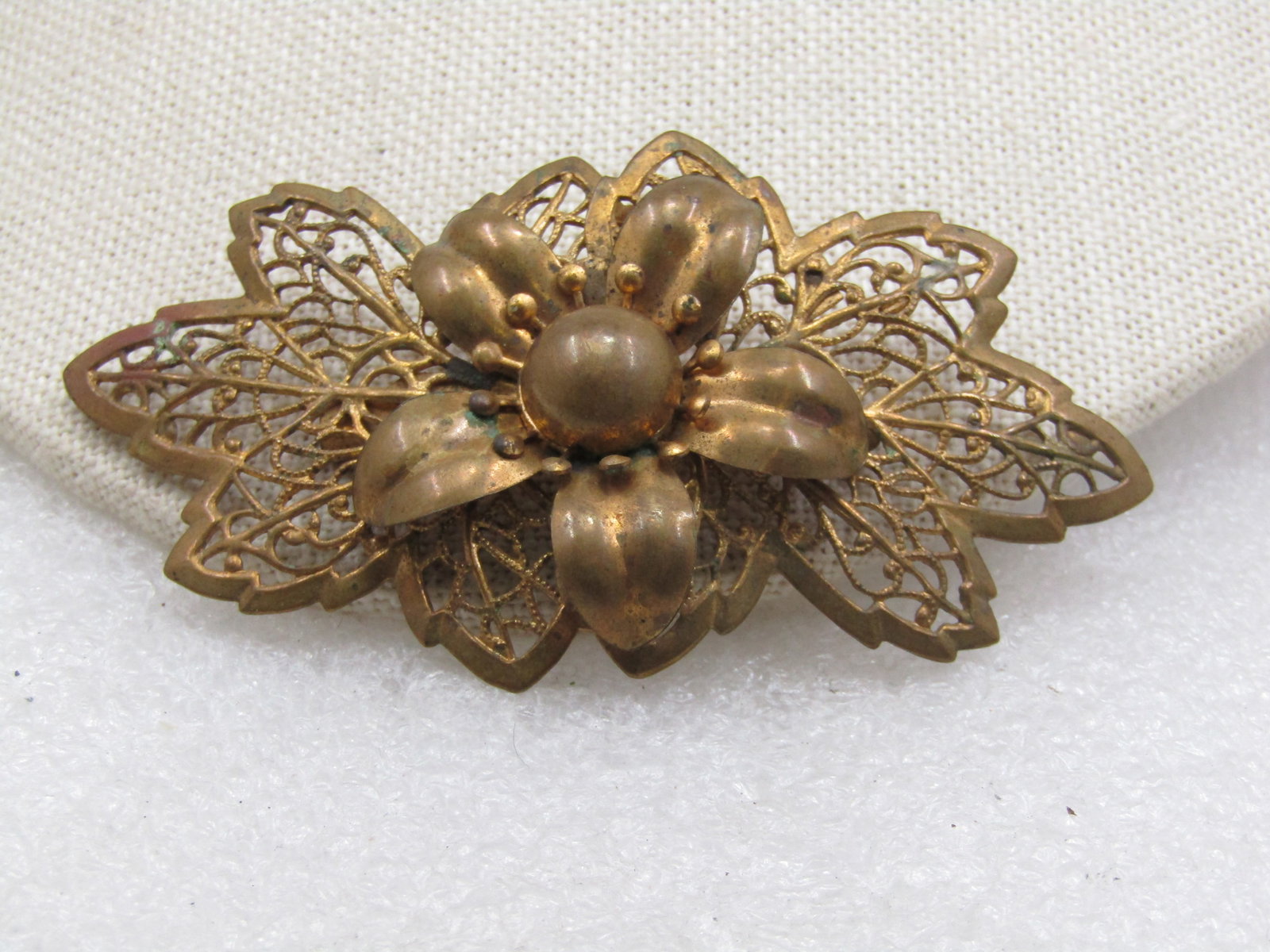 Victorian Filigree Floral Brooch, 3", C-Clasp - 2