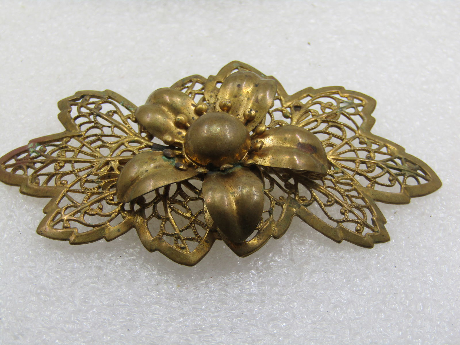Victorian Filigree Floral Brooch, 3", C-Clasp - 5