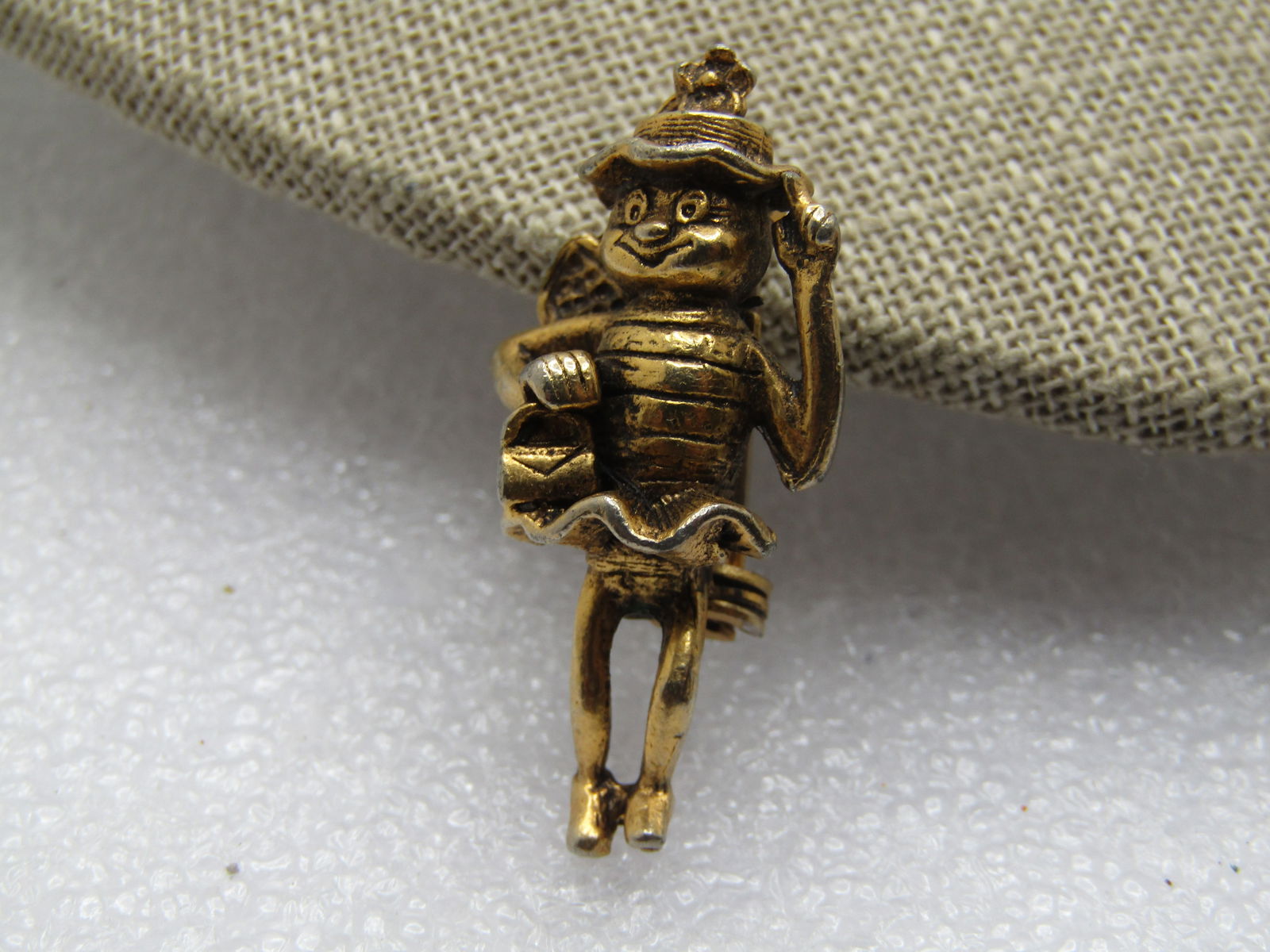 Vintage Honey Bee Comical Brooch, Dressed Up, 1960's-1970's, Very Cute - 2