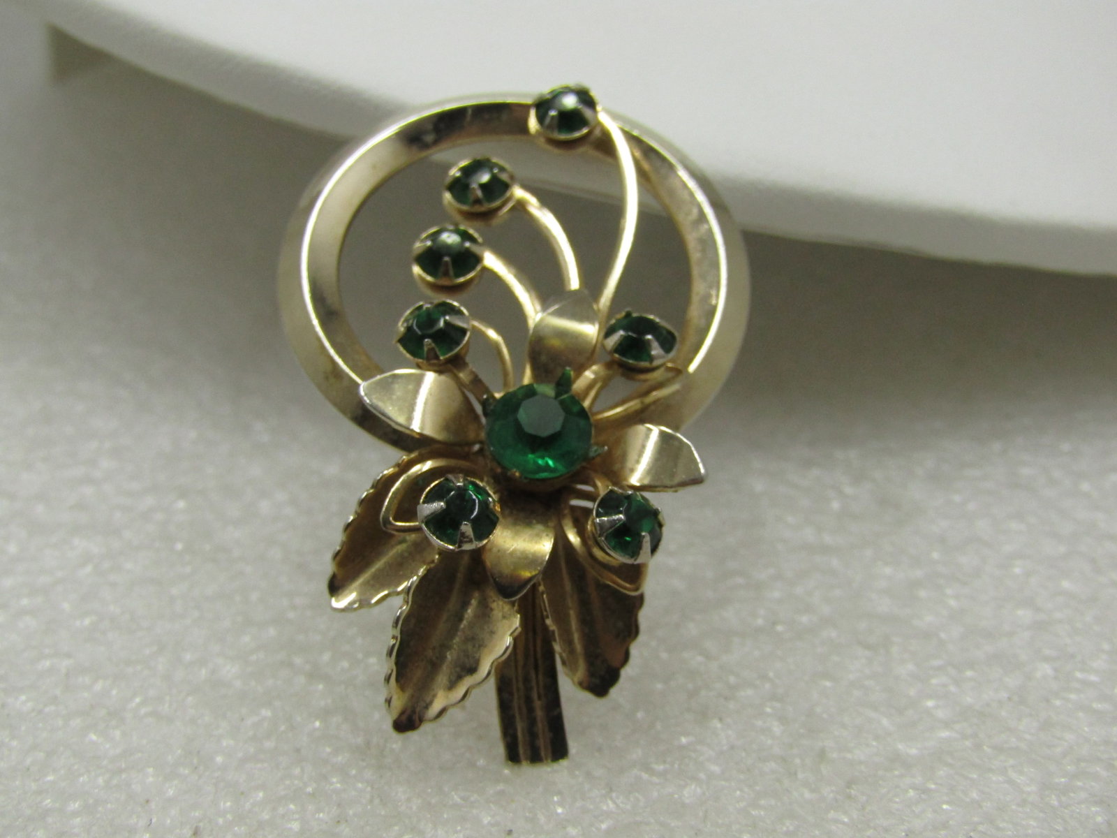 Vintage Rhinestone Floral Brooch 1960's - 3