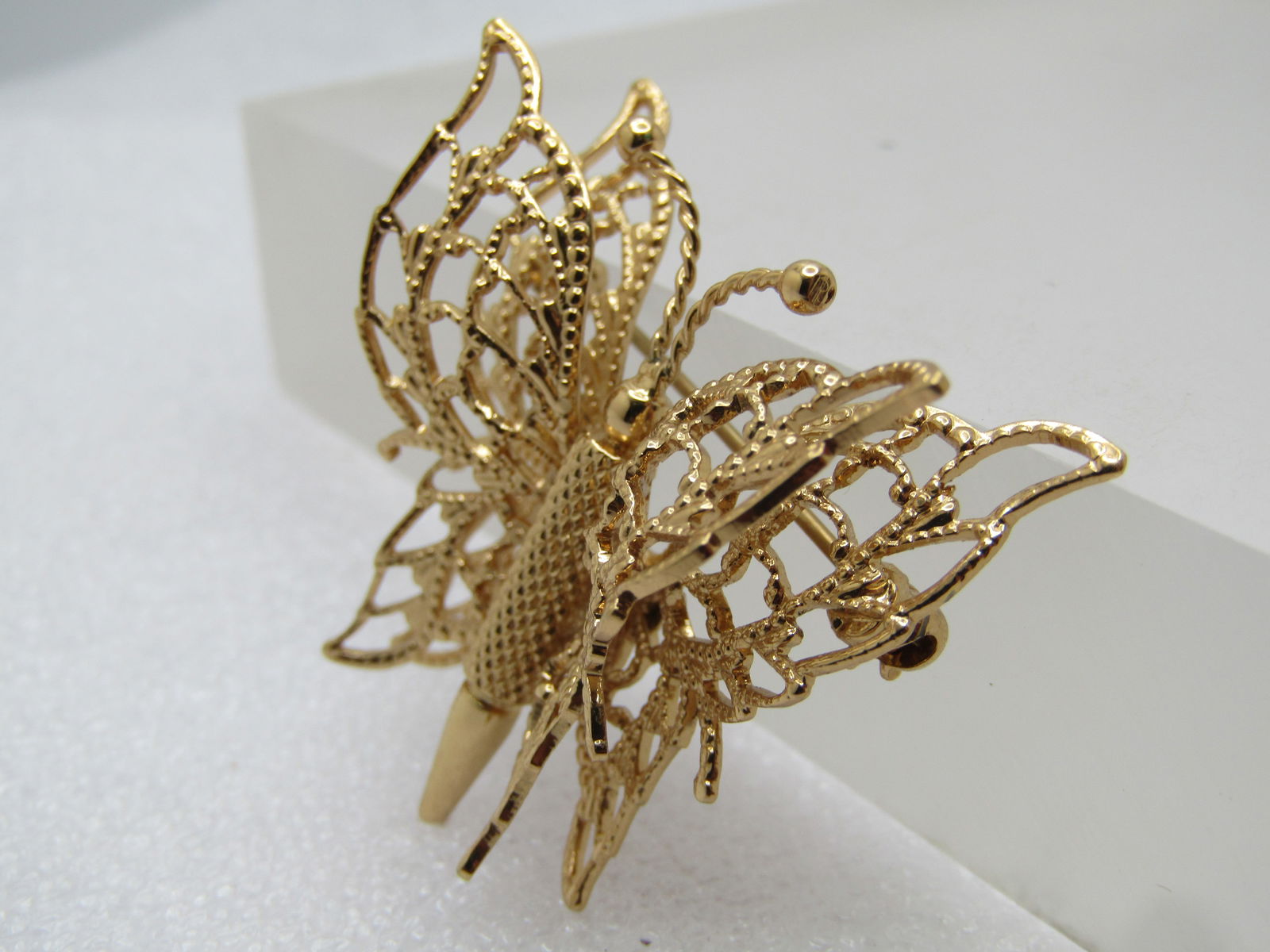 Vintage Filigree Butterfly Brooch, Signed Monet, 1970's-1980's - 2