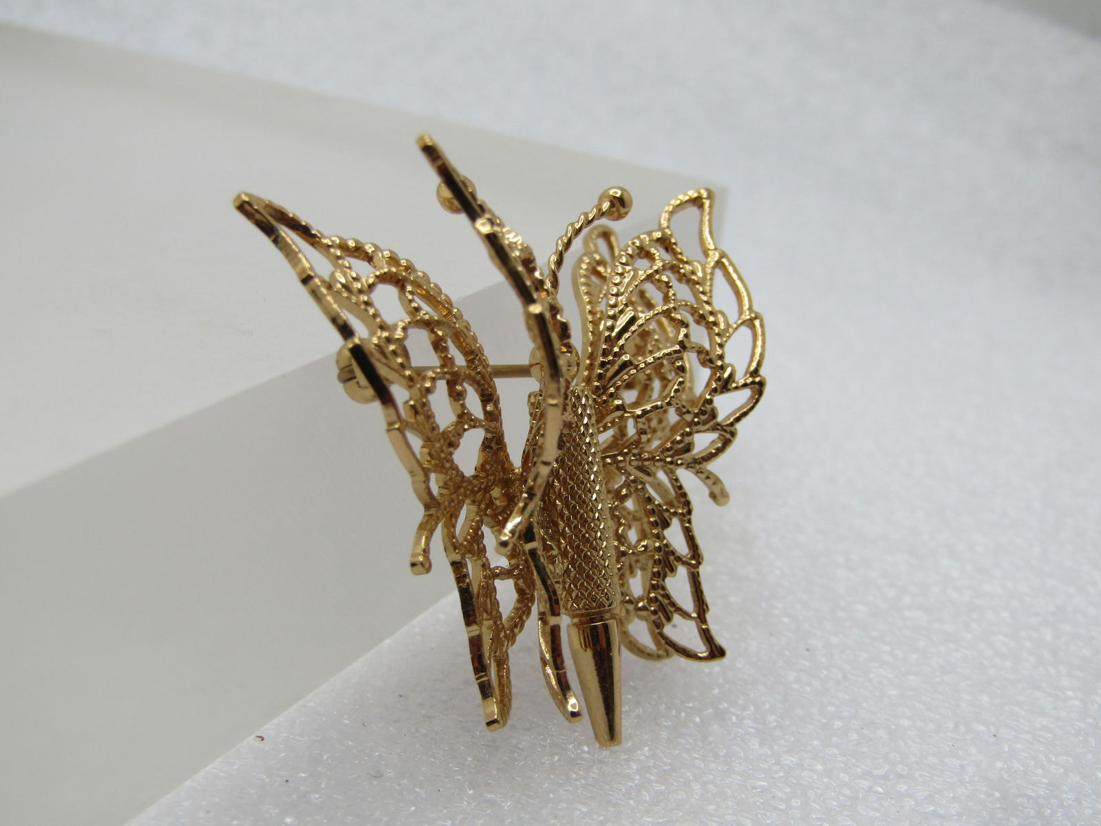 Vintage Filigree Butterfly Brooch, Signed Monet, 1970's-1980's - 3