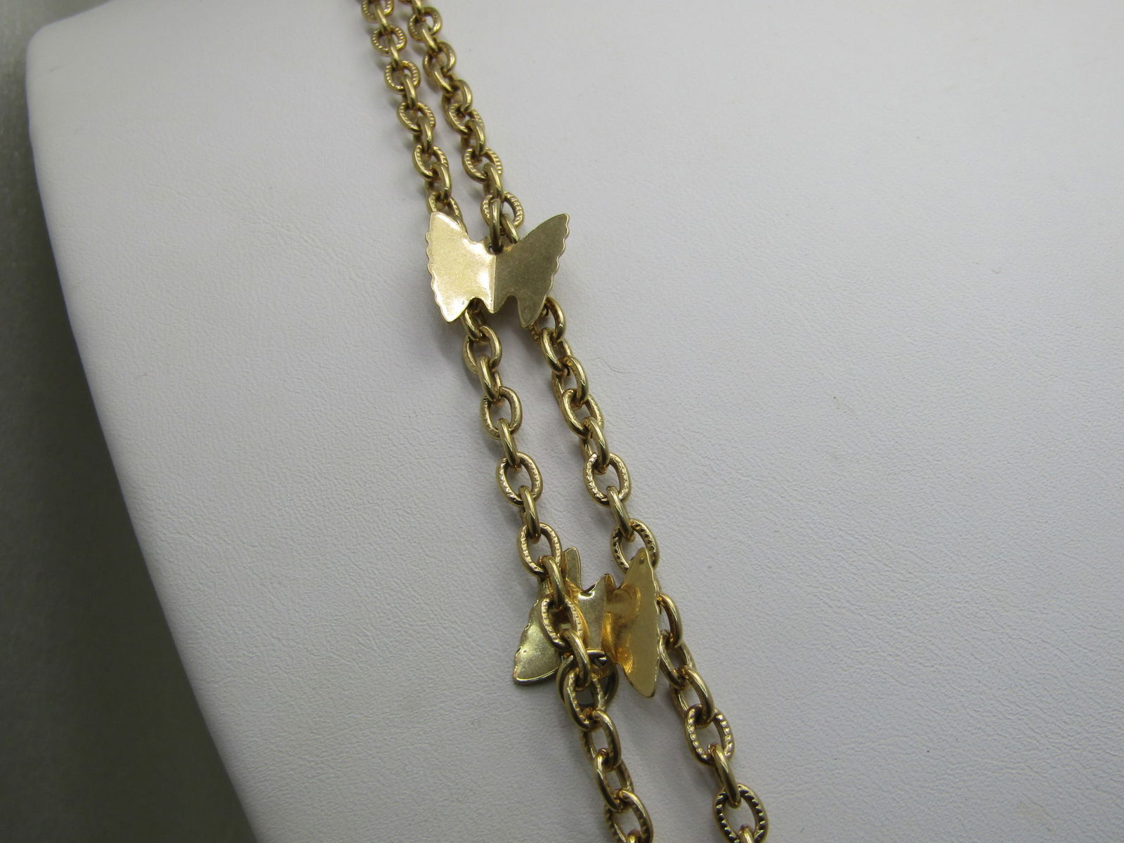 Vintage Sarah Coventry Gold Tone Butterfly Necklace 50" - 4