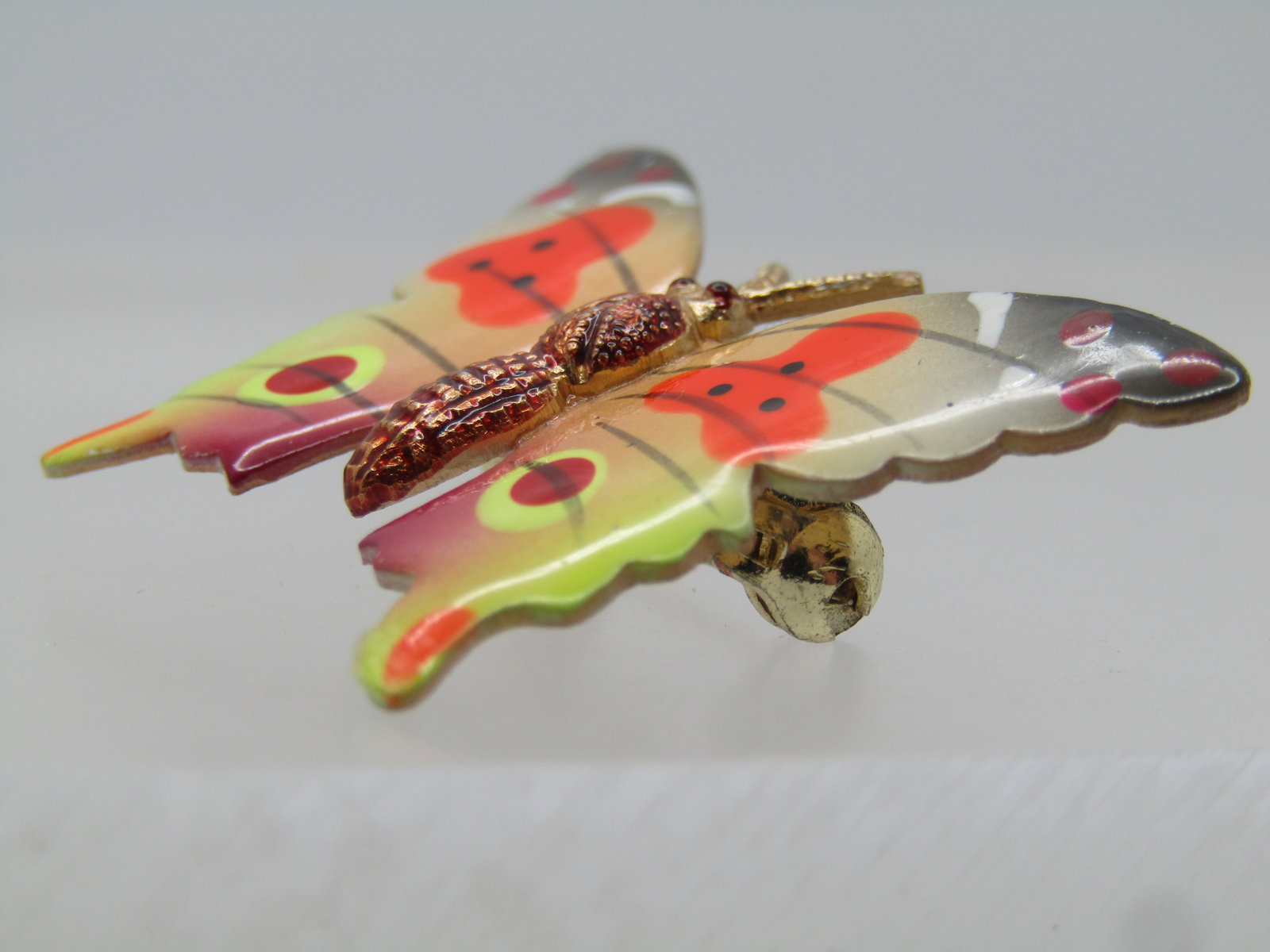 Vintage Enameled Butterfly Brooch, Korea, 1960's - 5