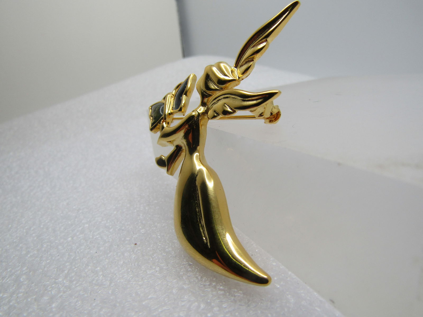 Vintage Angel & Abalone Butterflry Brooch, Signed Camco 1980's-1990's - 2