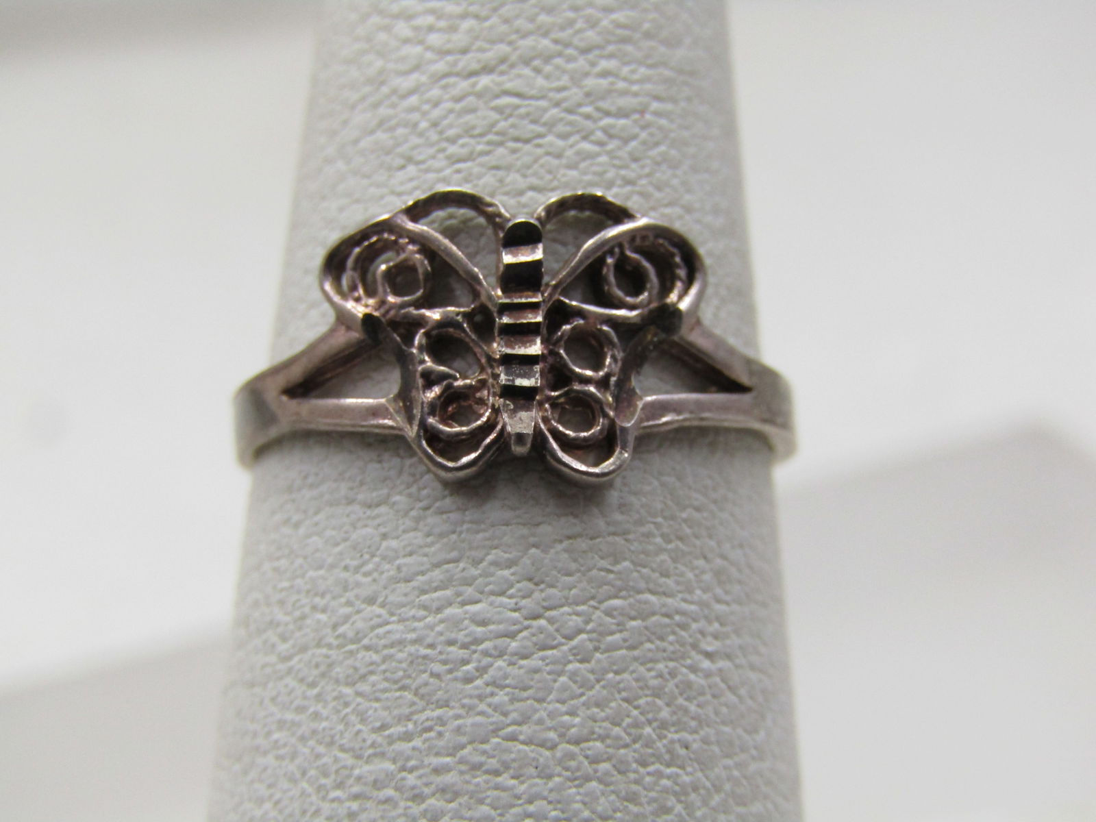 Vintage Sterling Silver Butterfly Ring, Sz. 7. Filigree, 1960's-1970's - 2