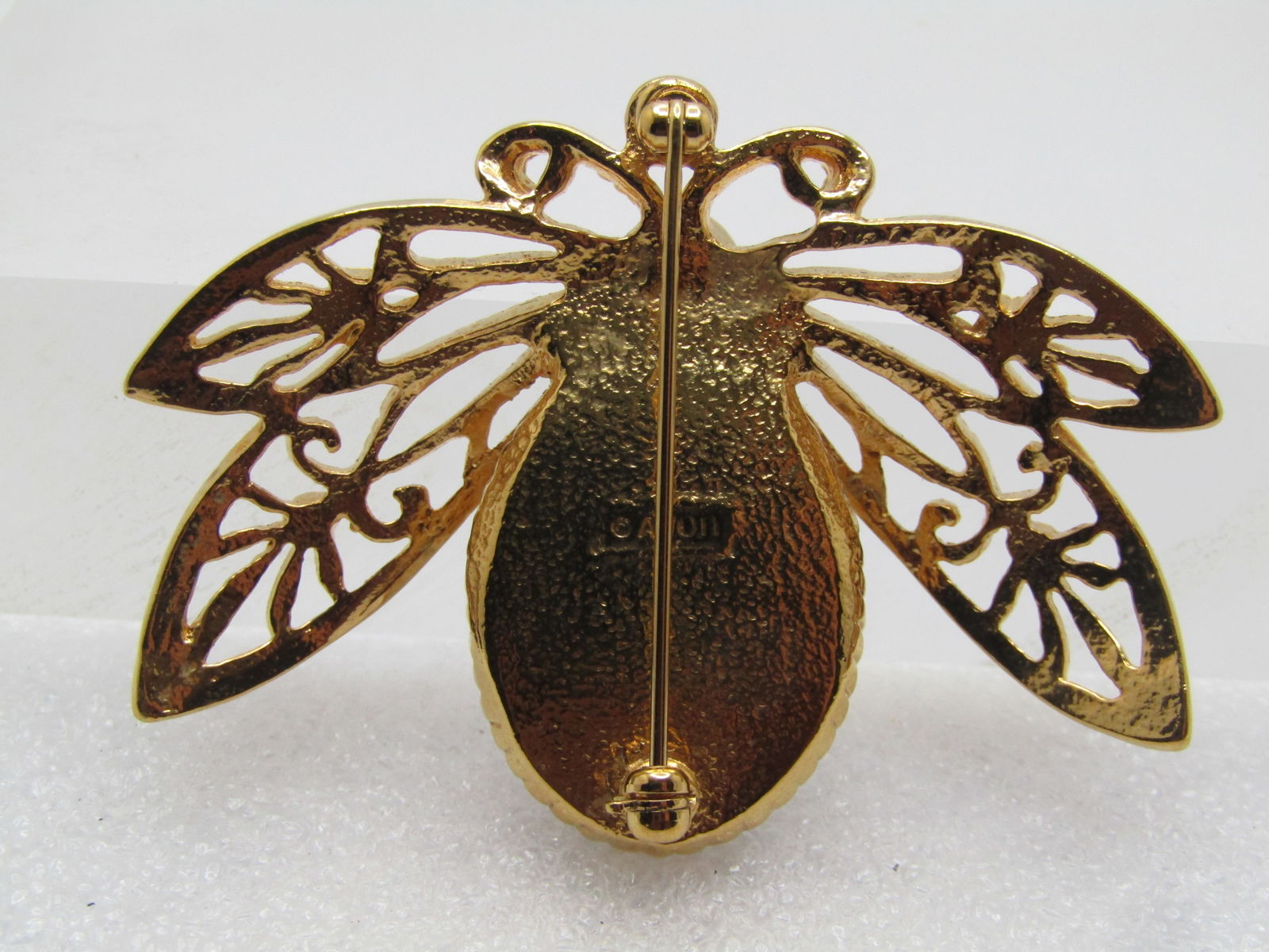 Vintage Moth/Insect Brooch, Faux Pearl & Rhinestone, Avon, 1980's - 4