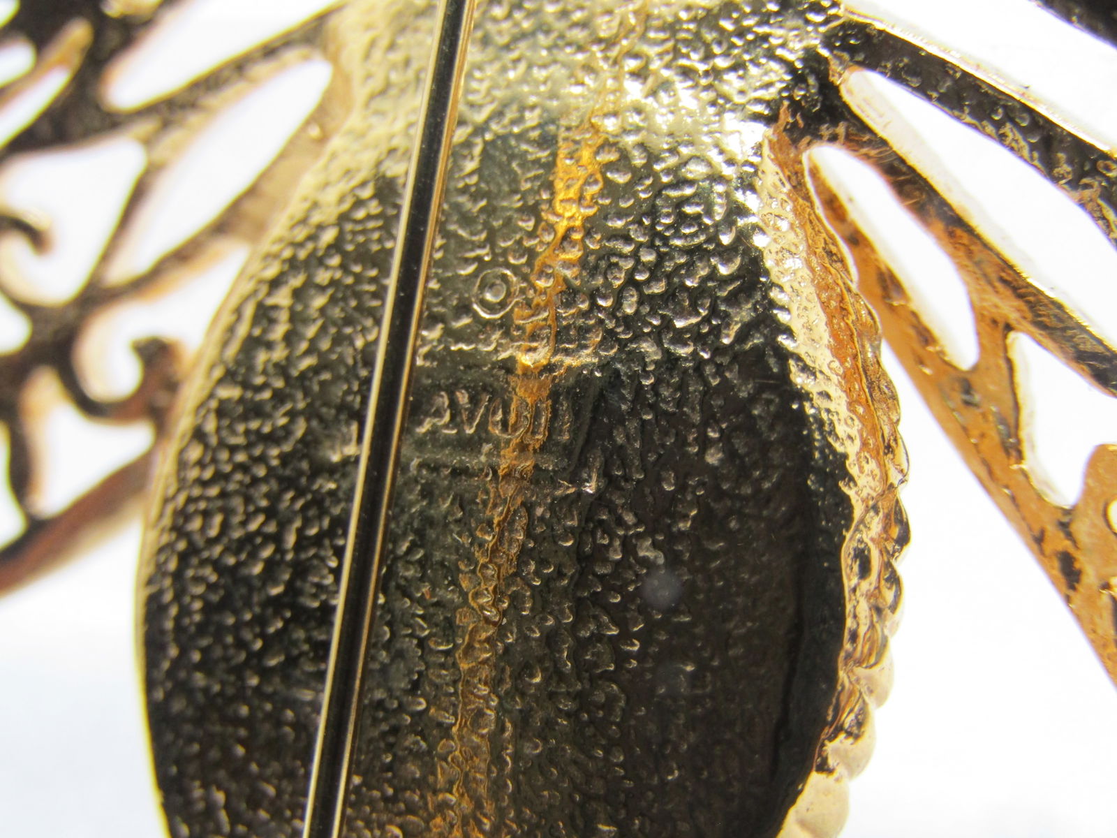 Vintage Moth/Insect Brooch, Faux Pearl & Rhinestone, Avon, 1980's - 5